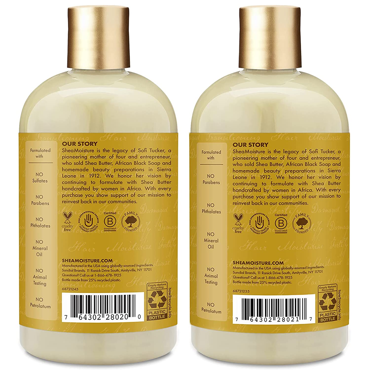 Shea Moisture Raw Shea Butter Shampoo and Conditioner Set, Deep Moisturizing with Sea Kelp & Argan Oil, Sulfate Free & Silicone