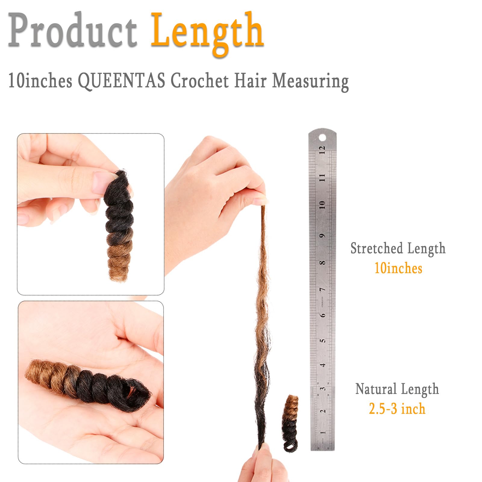 QUEENTAS 6 Packs 10 Inches Crochet Hair for Black Women 6mm Small Curl Brown Short Curly Crochet Synthetic Hair Extensions Afro