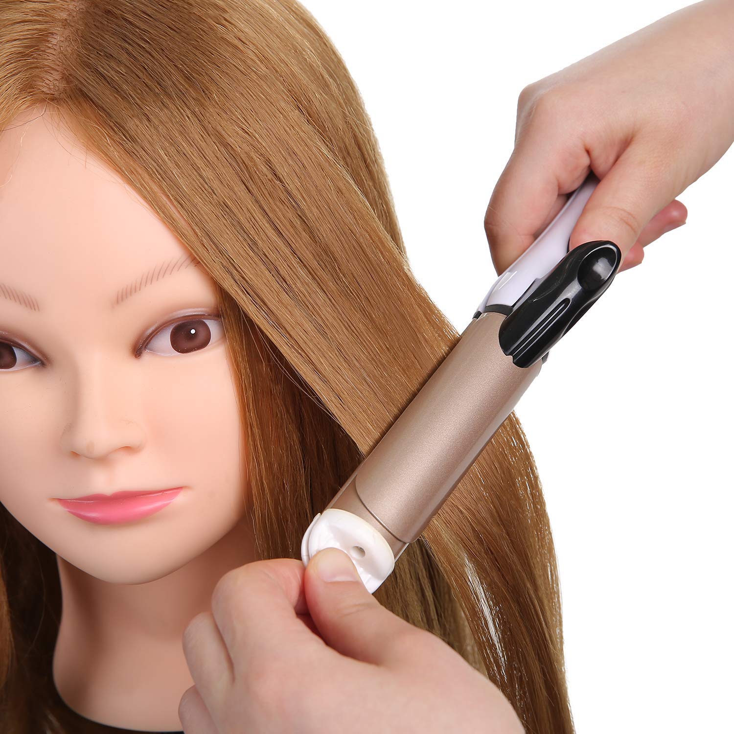 SOPHIRE 26''-28'' Long Hair Mannequin Head with 60% Real Hair, Hairdresser Practice Training Head Cosmetology Manikin Doll Head