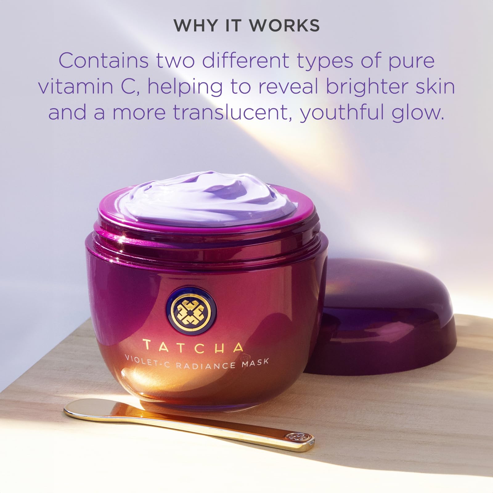 Tatcha The Violet-C Radiance Mask: Creamy Firming Mask With Vitamin C For Soft, Glowing Skin (50 Ml / 1.7 Oz)