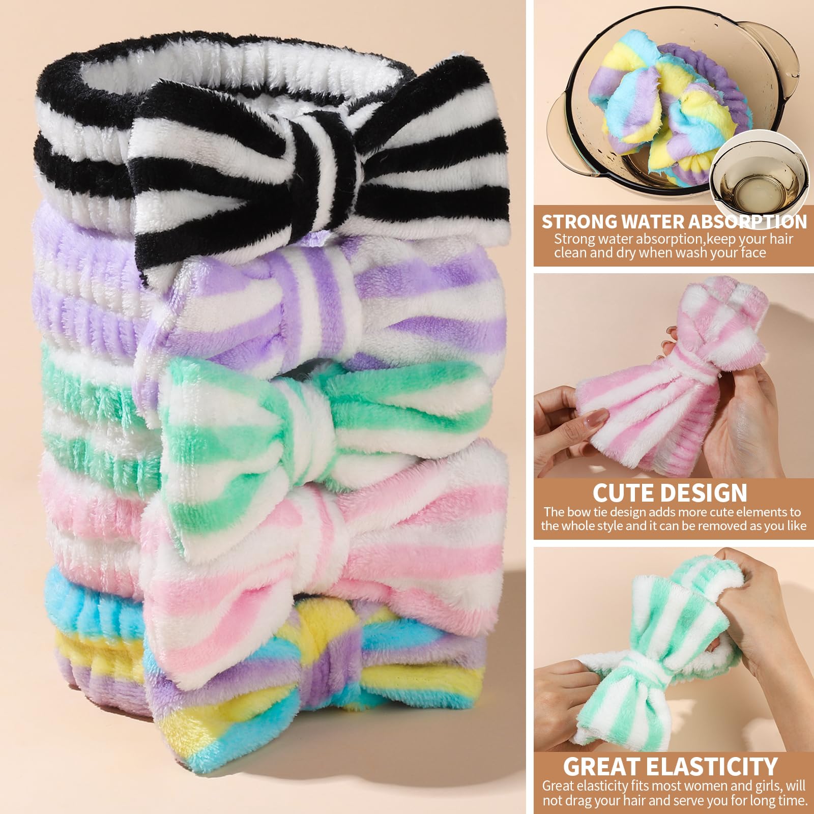 Teenitor Makeup Headband, Spa Headband For Girls, Bow Headbands, Fluffy Headbands For Washing Face, Make Up Headbands For Skinca