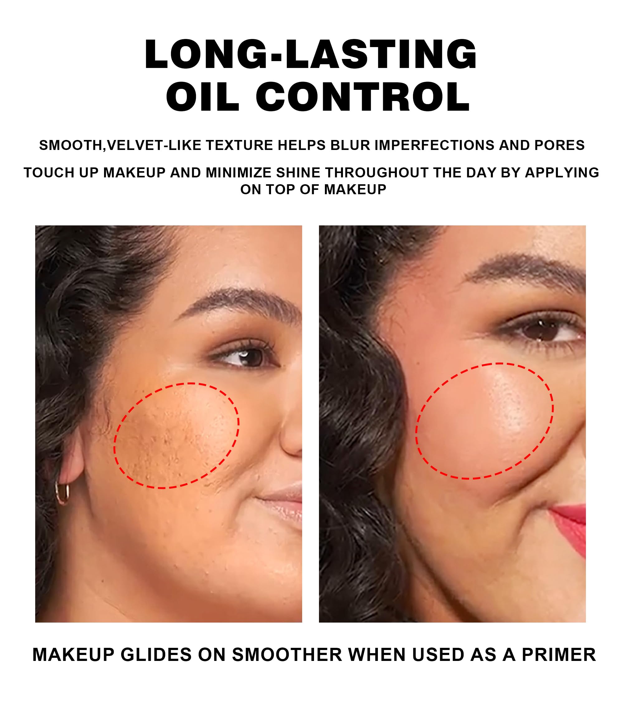 Easilydays Poreless Face Blurring Primer & Oil Control Setting Powder Longwear 3D Blurring Balm, Waterproof Lightweight Flawless