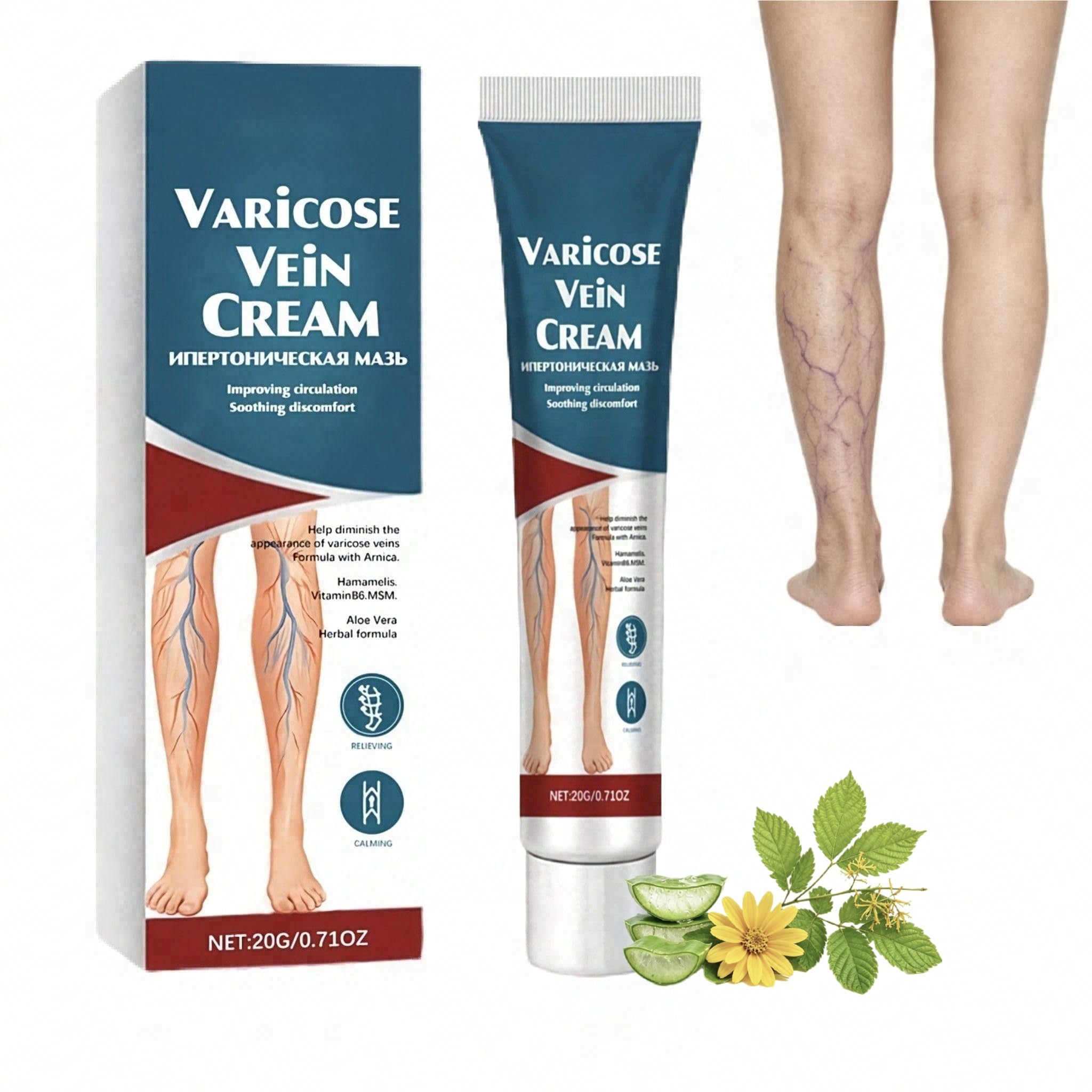 JoanofArc Varicose Veins Treatment for Legs, Varicose Veins Cream Contains Arnica  Soothes Heavy Legs & Swelling, Improves Circ