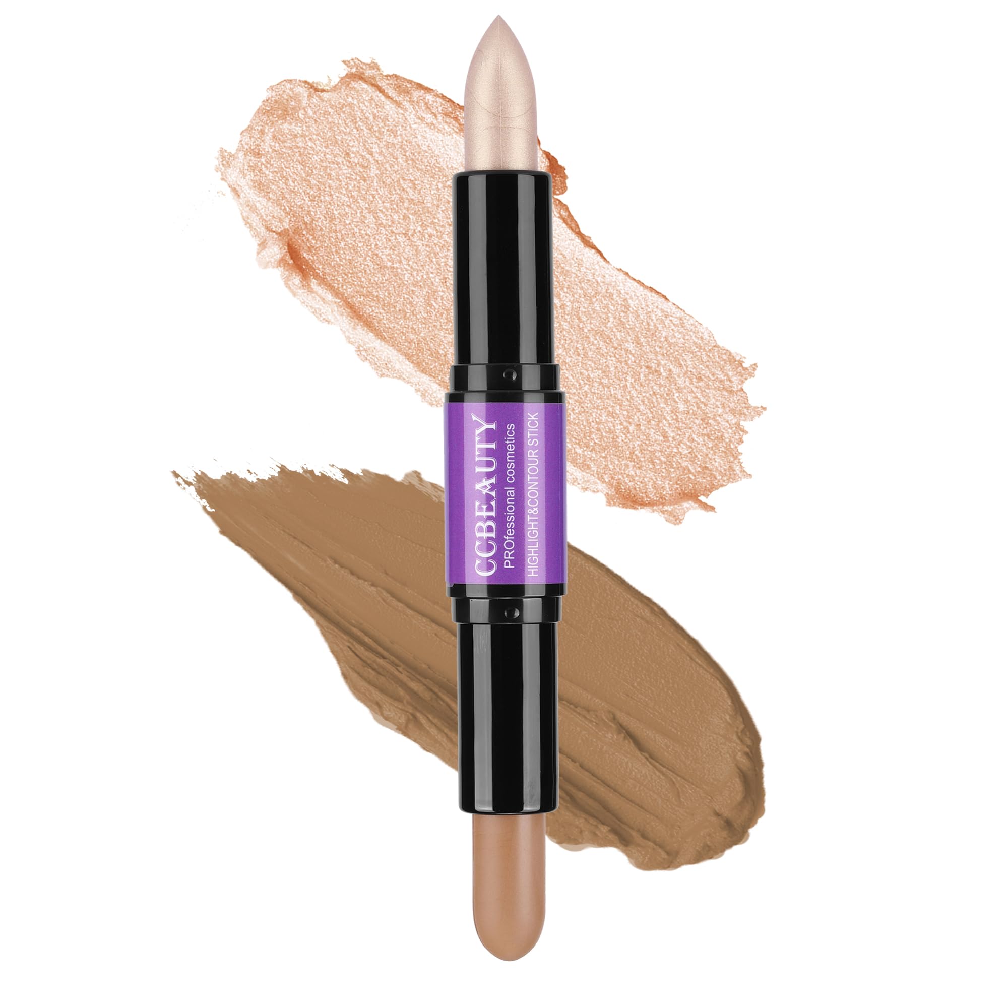 Ccbeauty 2-In-1 Contour Stick Makeup,Cream Shimmer Highlighter Bronzer Stick, Highlighting Contouring Kit, Highlight Concealer S