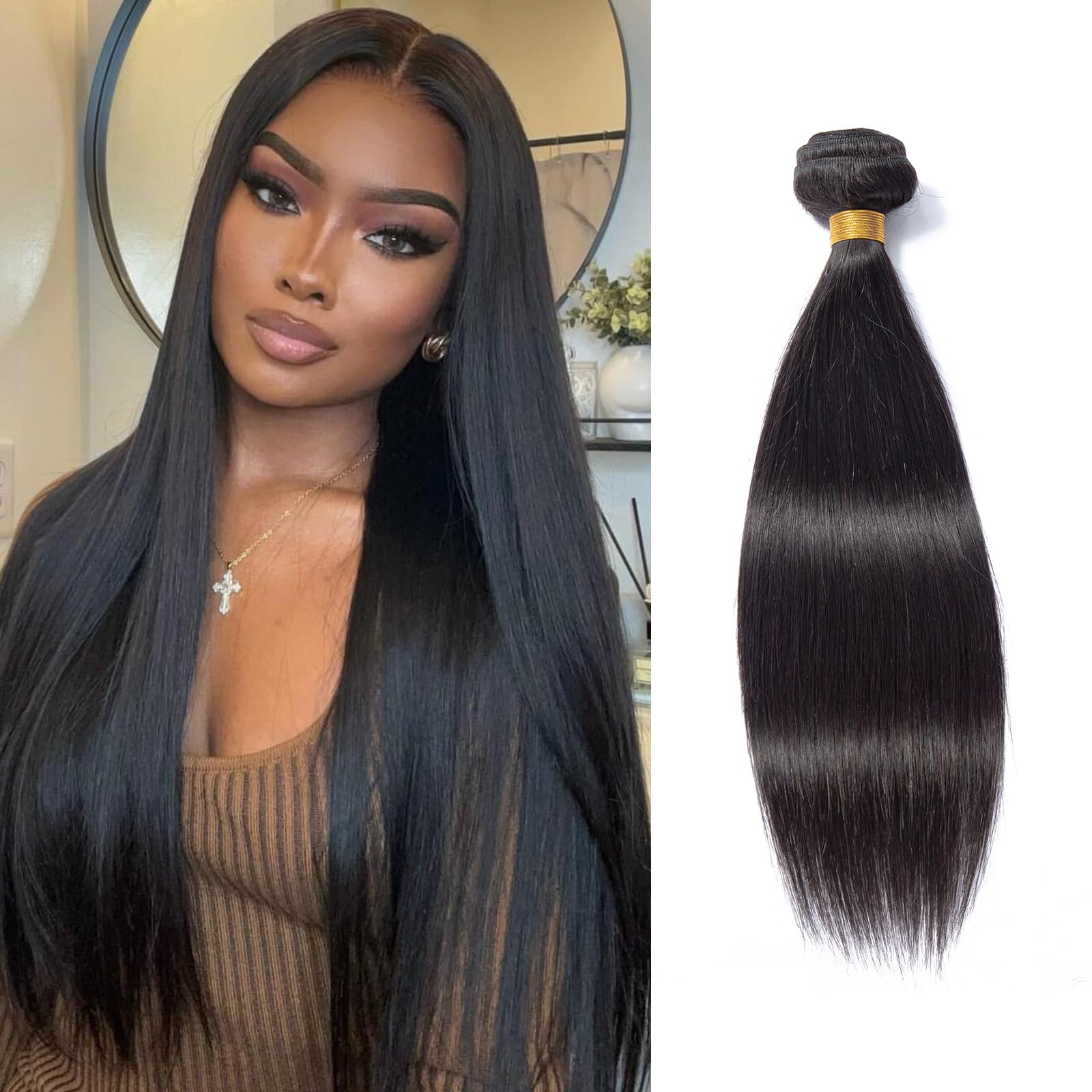 Fashion Vila Brazilian Virgin Straight Hair One Bundles 18 Inch 100% Unprocessed Virgin Remy Hair Straight Human Hair Bundles Na