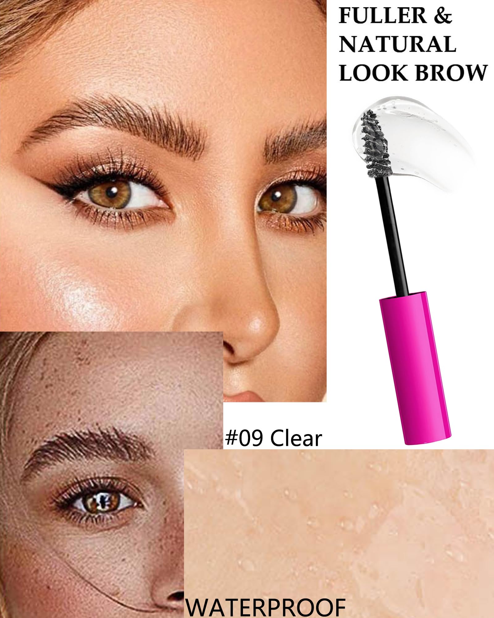 Clear Eyebrow Setting Gel-2 Pcs Transparent Thickening Brow Fix Glue,Waterproof Sweat-Proof Eye Brow Repair Liquid Brow Styling