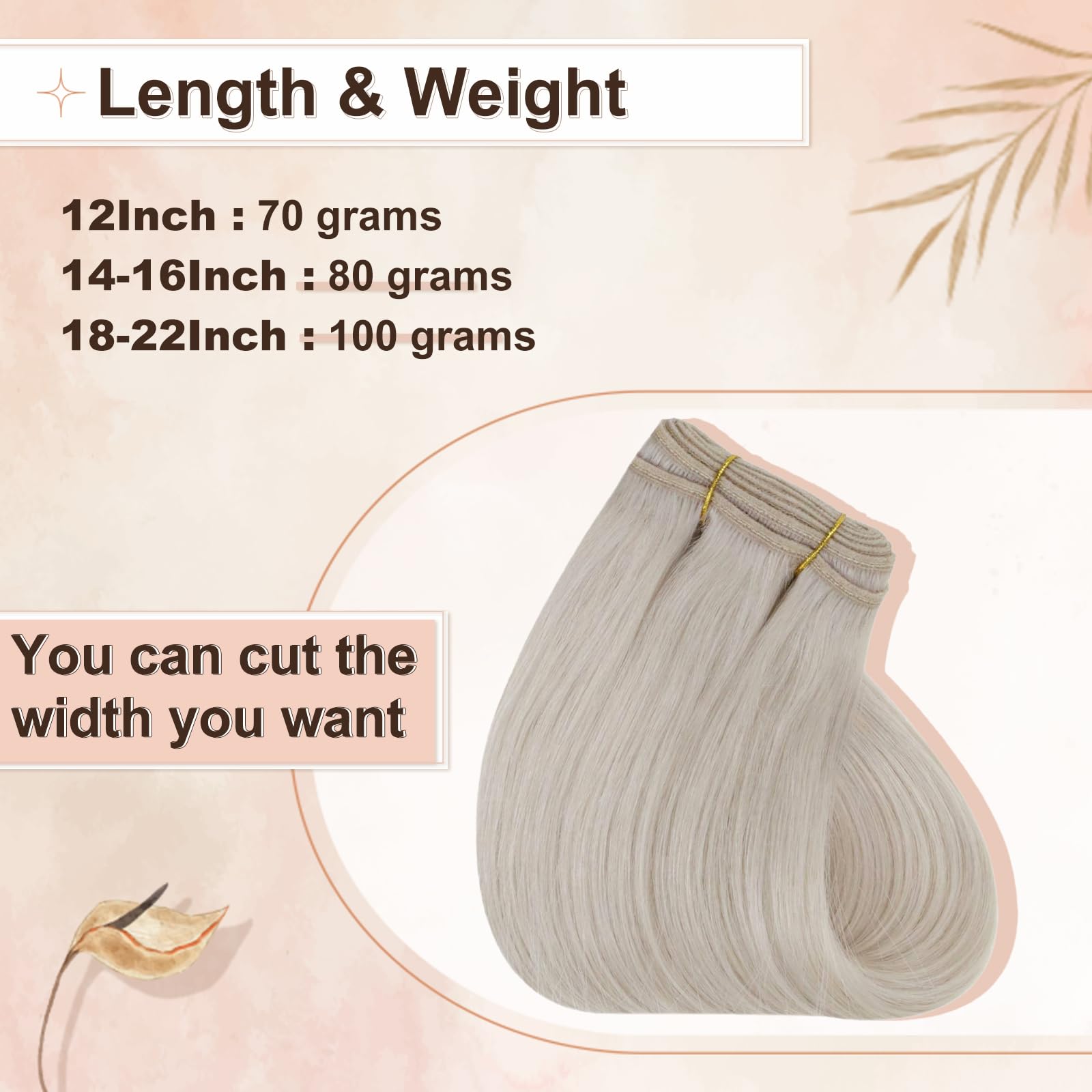 Hetto Blonde Sew in Hair Extensions Real Human Hair Weft White Blonde Sew in Extensions Human Hair #60 Platinum Blonde Weft Huma