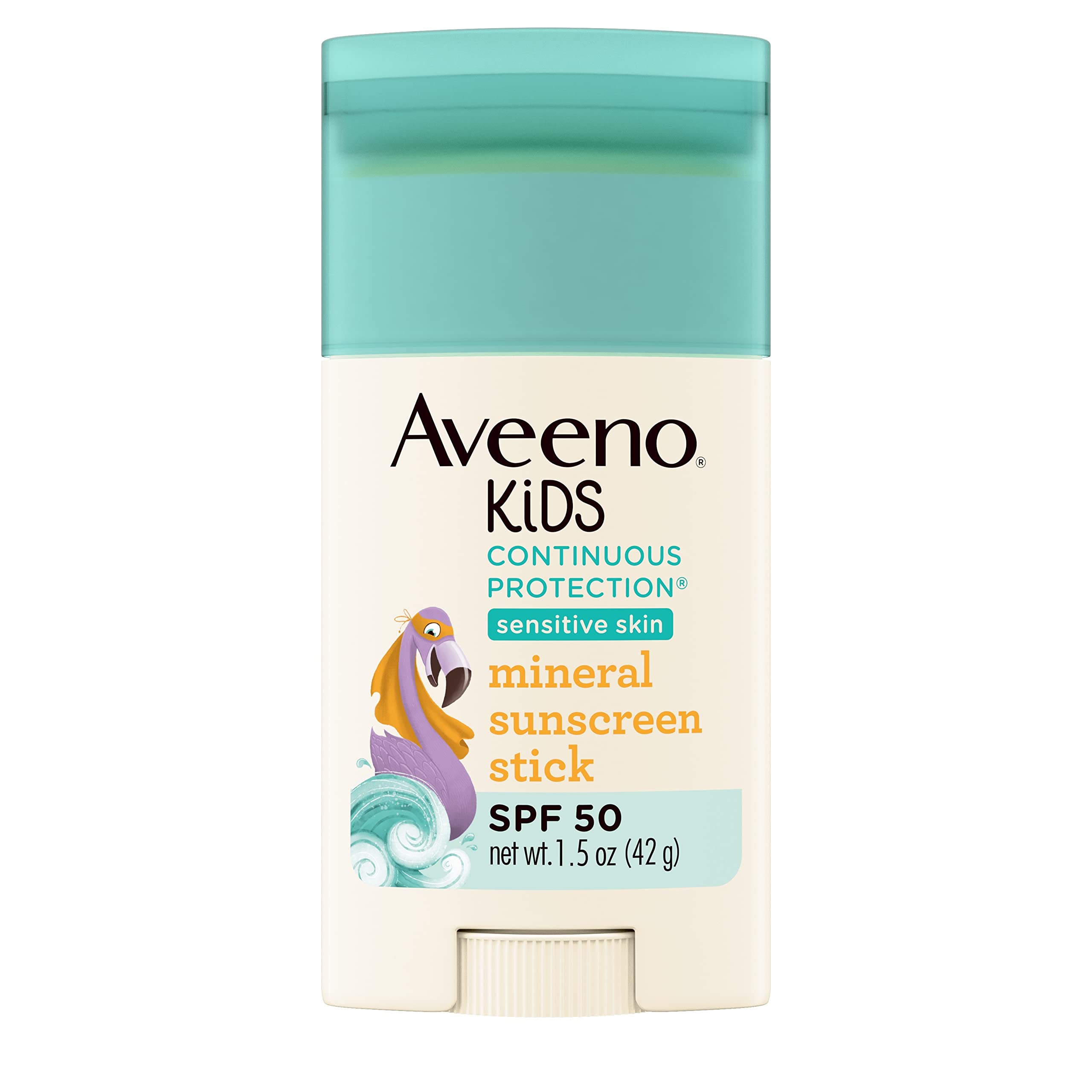 Aveeno Kids Continuous Protection Zinc Oxide Mineral Sunscreen Stick For Sensitive Skin, Face & Body Sunscreen Stick For Kids Wi