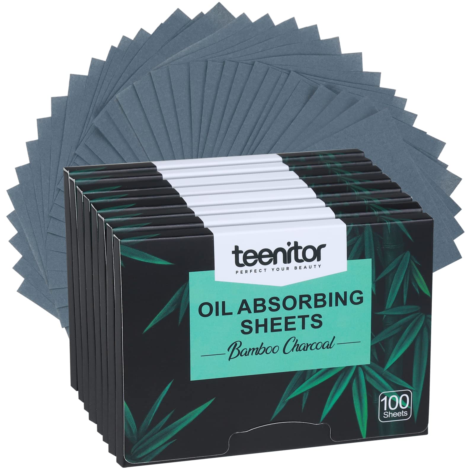 Oil Absorbing Facial Blotting Sheets For Oily Skin, 800 Count, Natural Bamboo Charcoal Face Blotting Paper, Face Oil Wipes, 3 7/