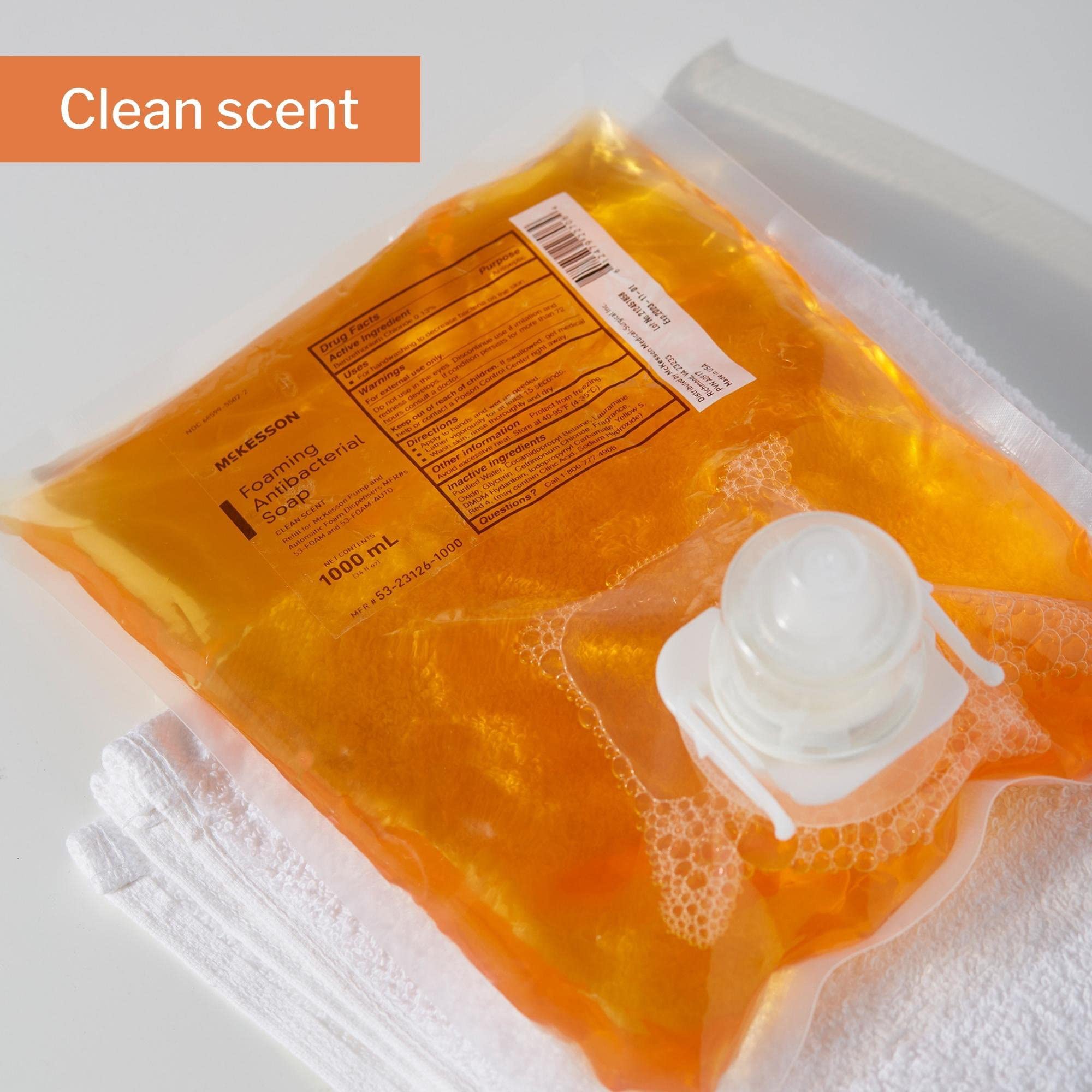 McKesson Foaming Hand Soap Refill, 1000 mL [Pack of 1] Foaming Dispenser Refill, Clean Scent