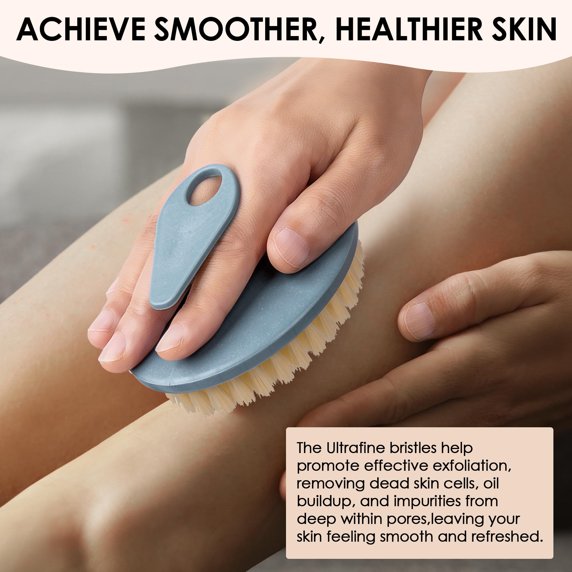 Innerneed Soft Silicone Body Cleansing Brush Shower Scrubber, With Pp Shower Brush For Cellulite Treatment, Lymphatic Drainage A