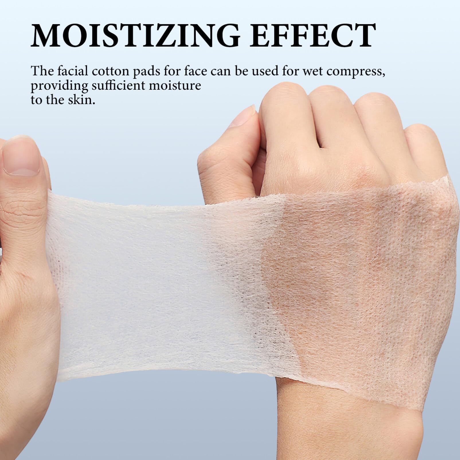 TOPPERFUN 400Pcs Wet Cotton Makeup Remover Cotton Pads, 4.72x3.93in Stretchable Face Thin Makeup Remover Cotton Pads, Womens Ton
