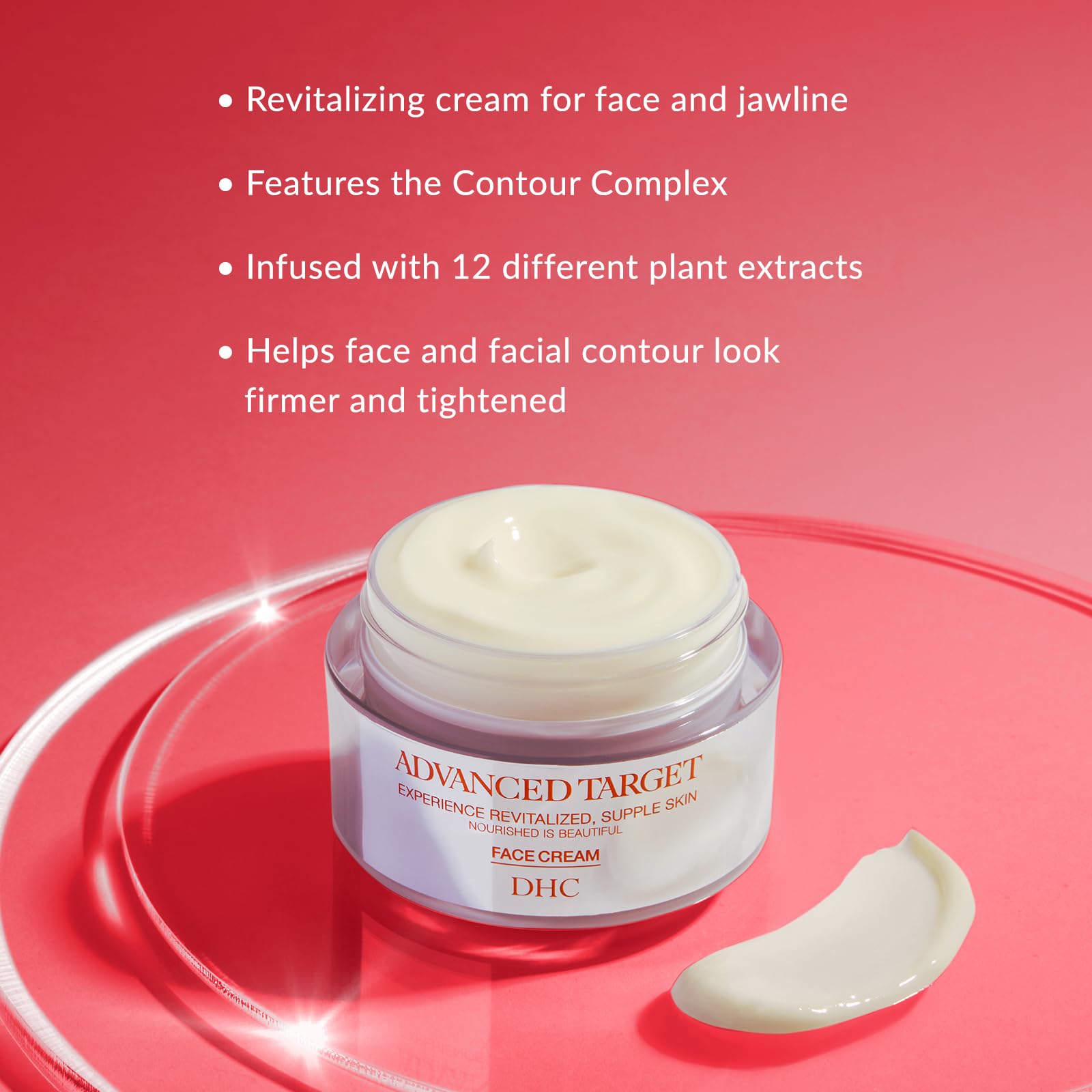 DHC Advanced Target Face Cream, Targeted Revitalizing Cream for Face and Jawline, 1.7 oz. Net Wt. (50g)