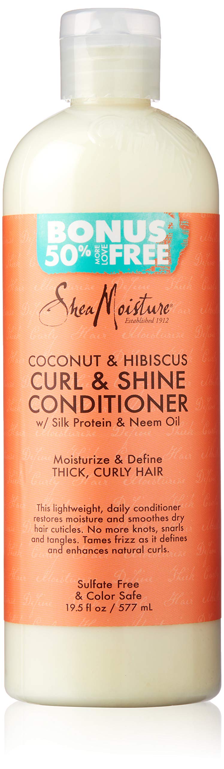 Shea Moisture Coconut & Hibiscus Curl & Shine Conditioner, 19.5 Fl Oz