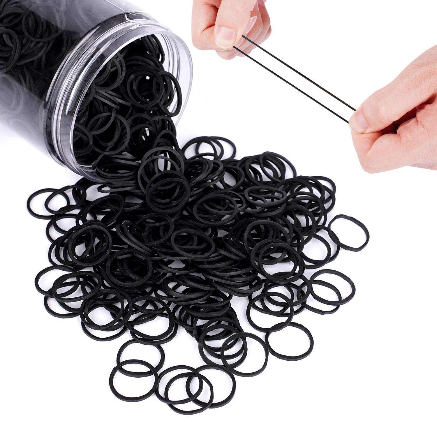 12A Small Black Rubber Bands for Hair Ties Elastics Mini Toddler Braids Ponytail Holders for Baby girls Infants kids Thick Hair