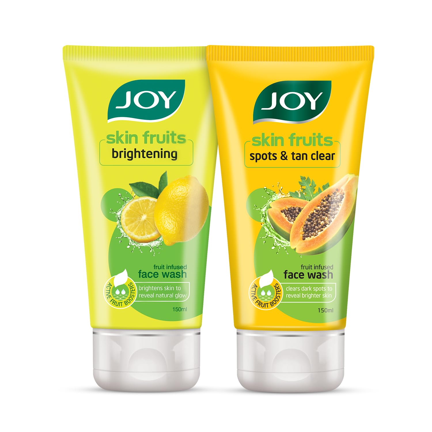 Joy Signature Facewash Combo With Brightening Lemon Face Wash 150Ml & Spots & Tan Removing Papaya Face Wash 150Ml (2 Items In Th