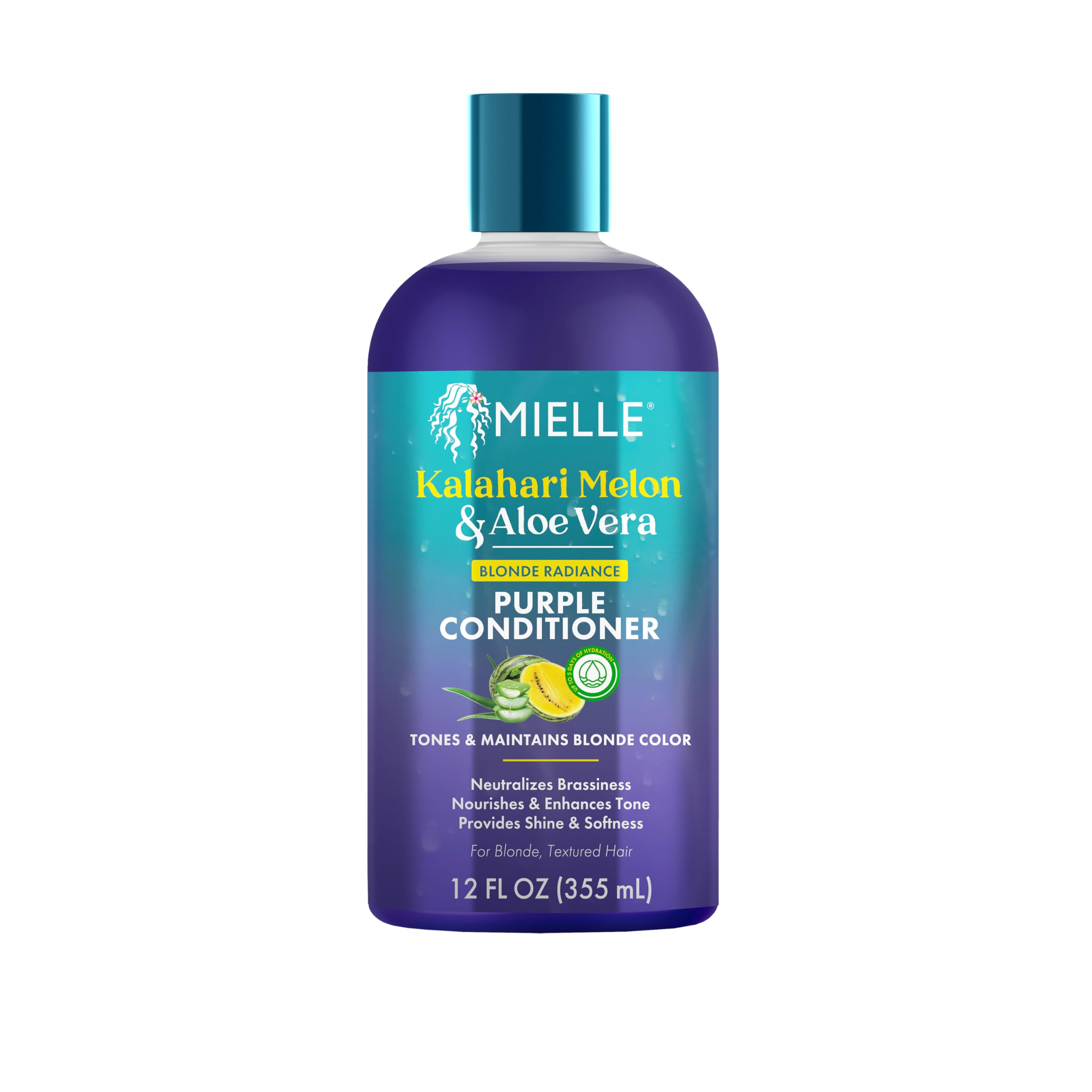 Mielle Kalahari Melon & Aloe Vera Purple Conditioner, Blonde Radiance Toning Conditioner for Brassy Hair, Moisturizing & Color-S