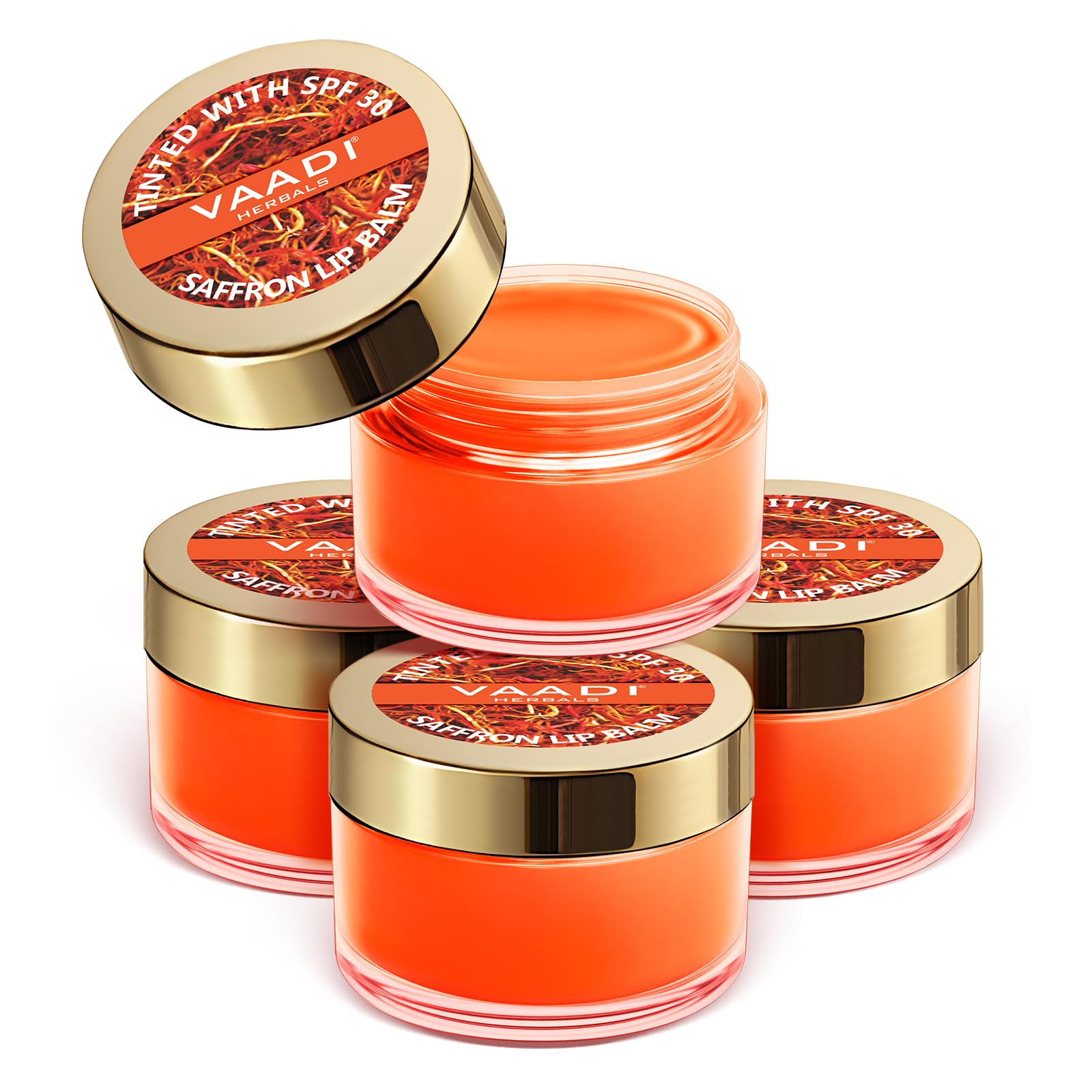 Tinted Saffron Lip Balm With Strawberry Extract, Almond Oil & Shea Butter With Spf30 For Dry, Chapped & Sun Damaged Lips (10 Gms