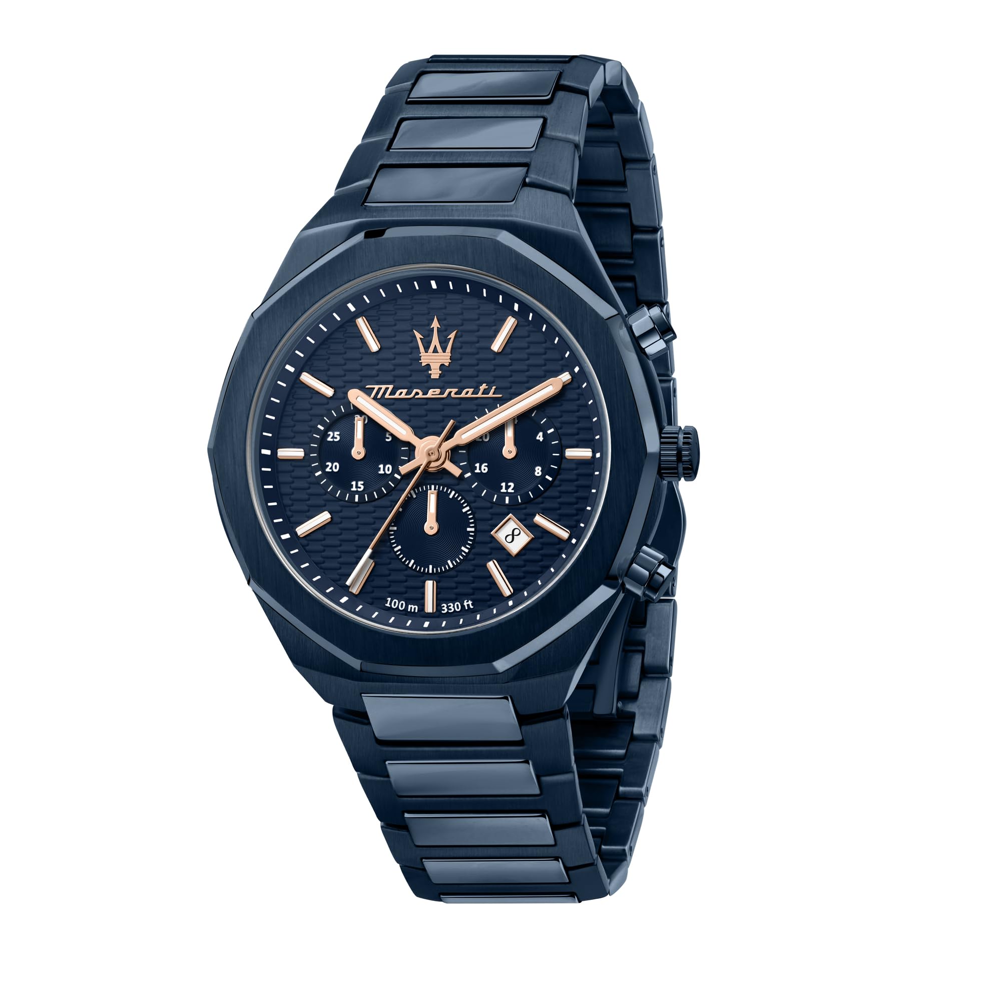 Maserati Stile Chronograph Blue Dial Quartz R8873642008 100M Men'S Watch