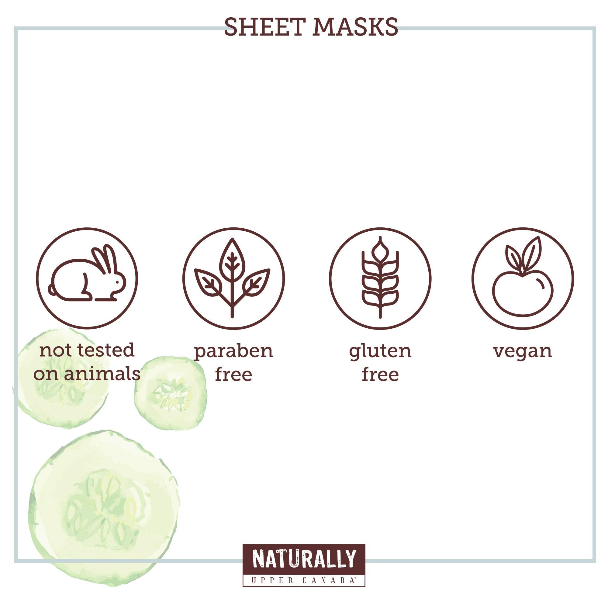 Naturally 30 Soothing Cucumber Infused Sheet Mask, 5 Sheet Masks Included