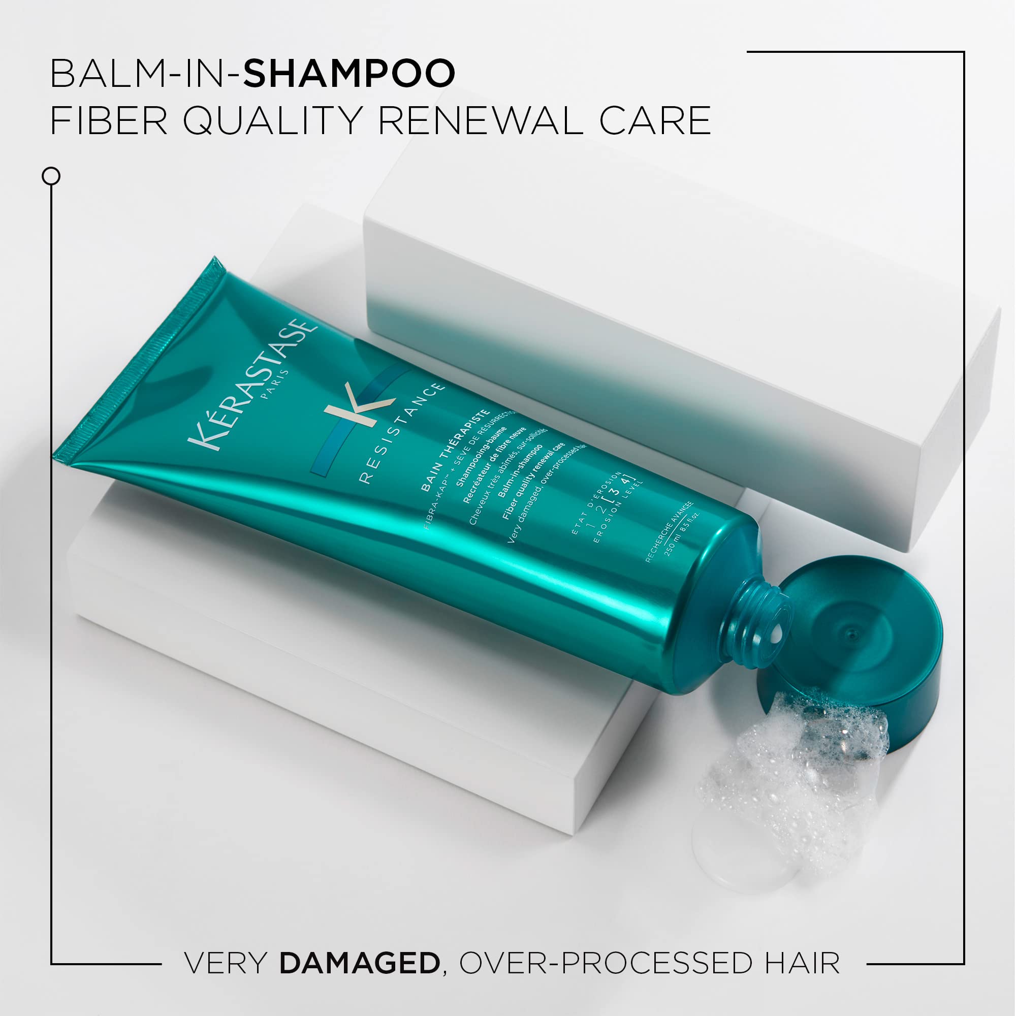 Kerastase Resistance Bain Therapiste Shampoo  Repairing gel Shampoo  Soothing Texture for Itchy Scalp  Heat Protectant  With Pro
