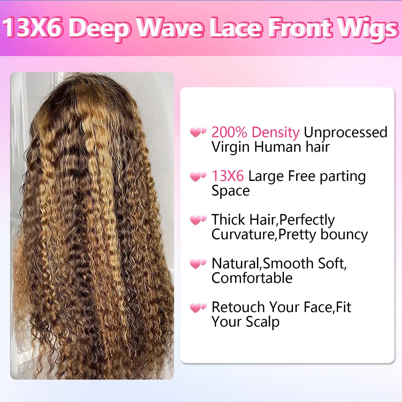 Blomas 200% Density 28 Inch Balayage 1B/27 Highlight Lace Front Wig Human Hair Body Wave Frontal Wigs For Women Human Hair 13X4