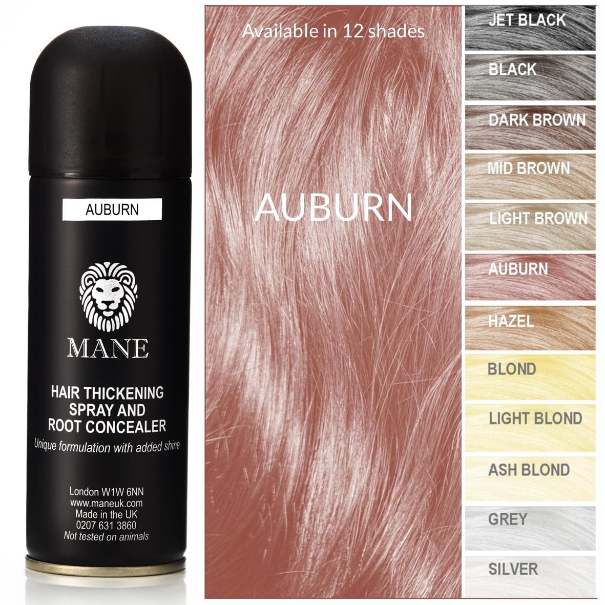 Mane Hair Thickening Fiber Spray (200 Ml, Grey)