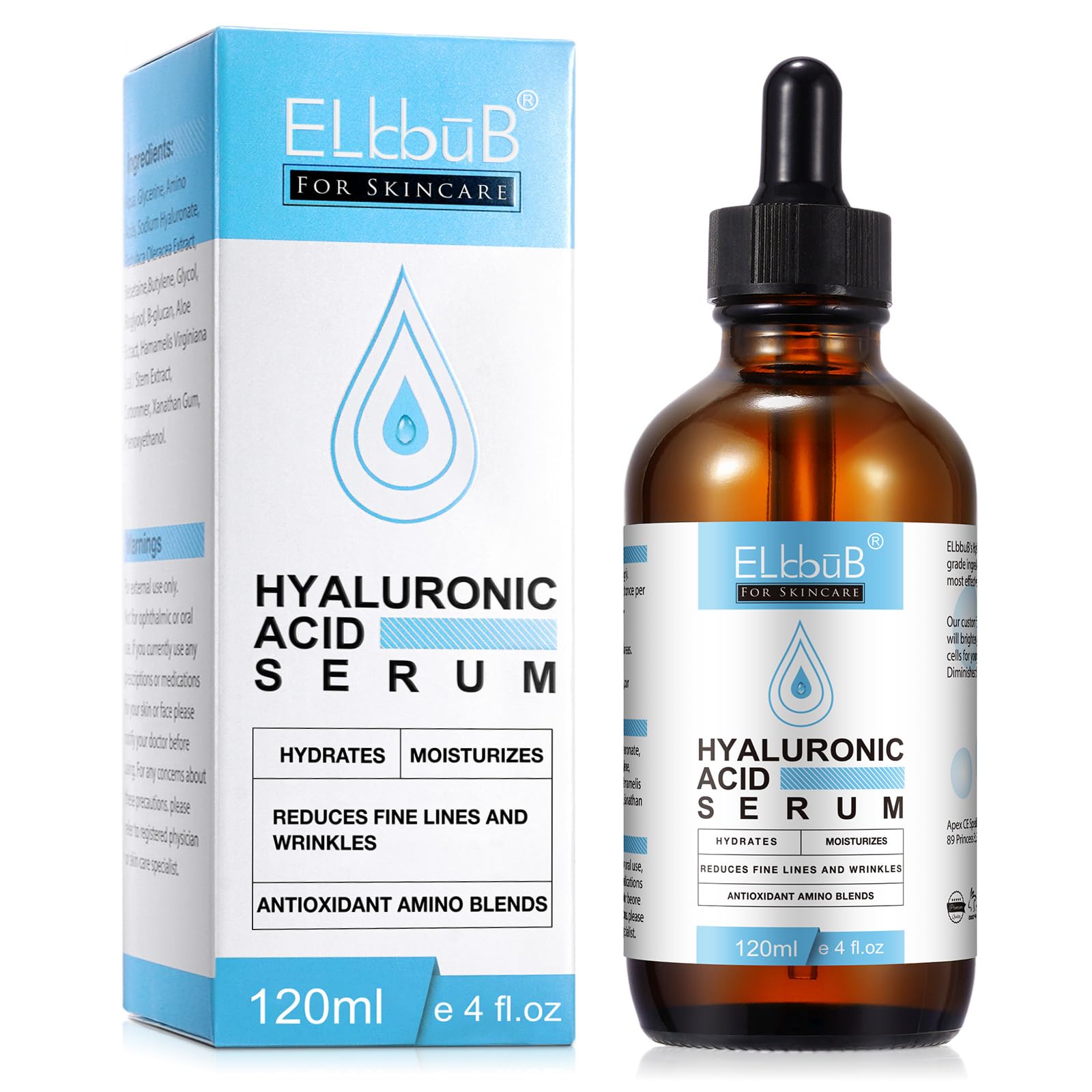 Hyaluronic Acid Serum, Anti-Aging, Moisturizing Wrinkle Serum for Erasing Fine Lines and Wrinkles Soft Hydrating Easy Absorption