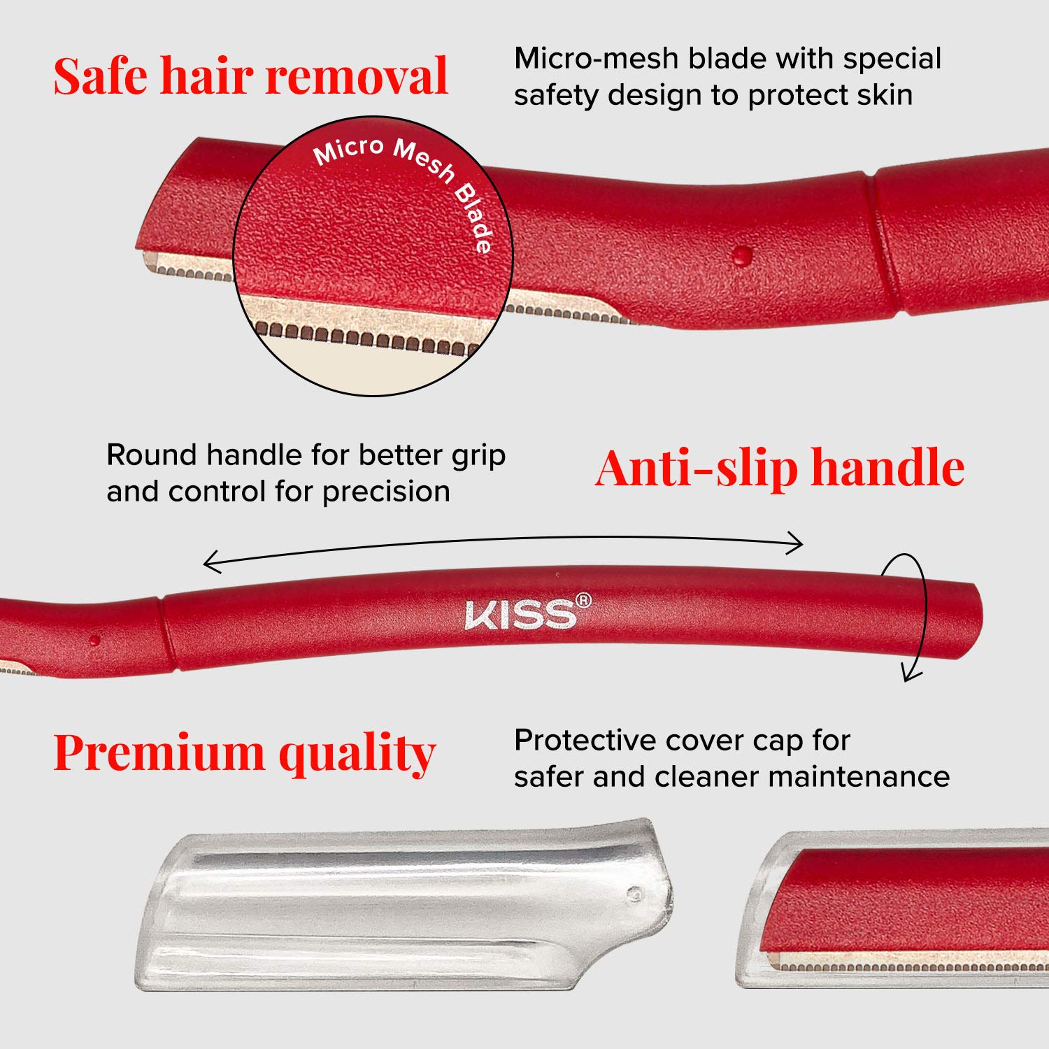 Kiss New York Eyebrow Multi Shaper Eyebrow Trimmer Dermaplanning Tool 5Pcs