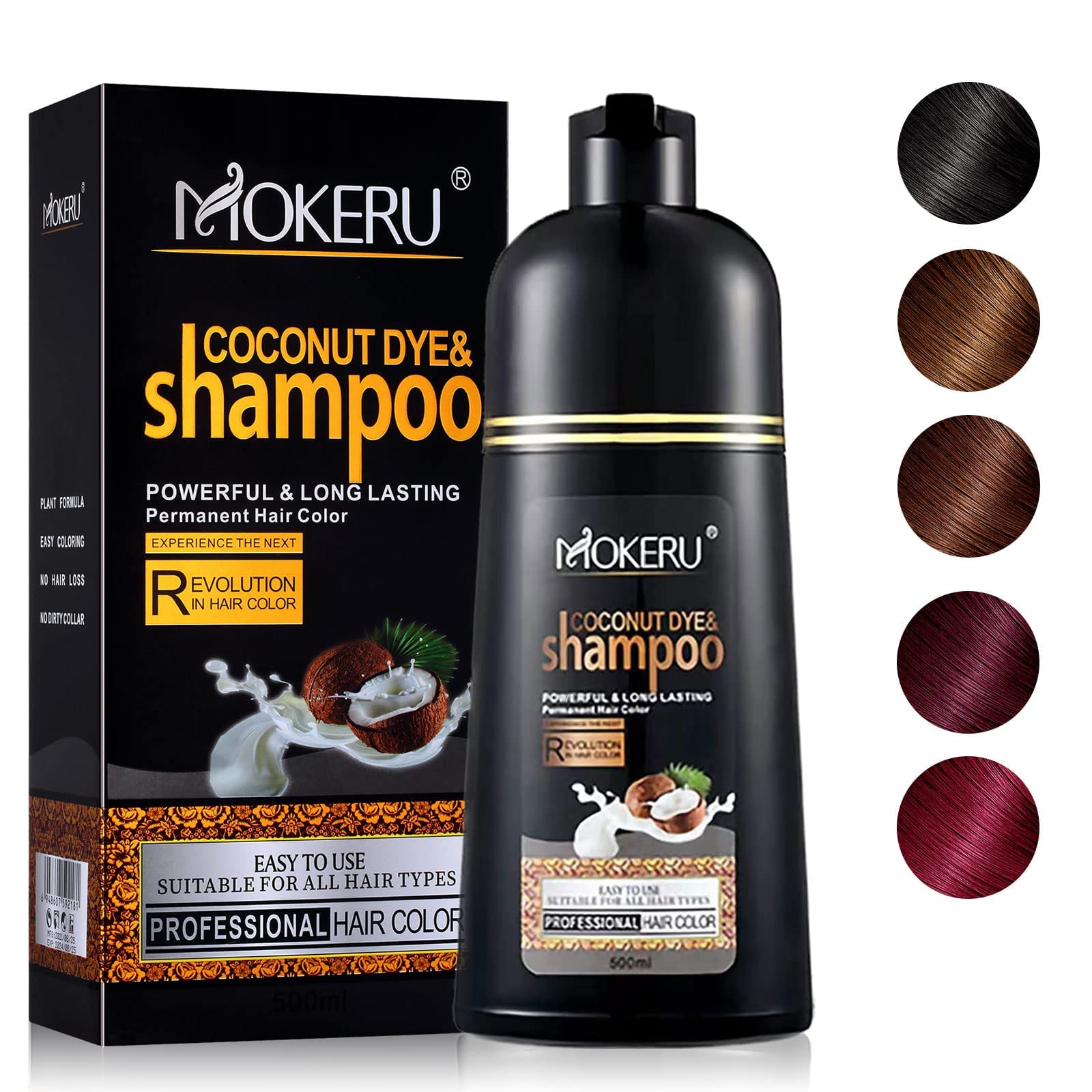 Grape Red Hair Shampoo for Dark Hair-Instant Hair Dye Shampoo 3 in 1 for Women and Men-Herbal Red Shampoo Colors in Minutes & Lo