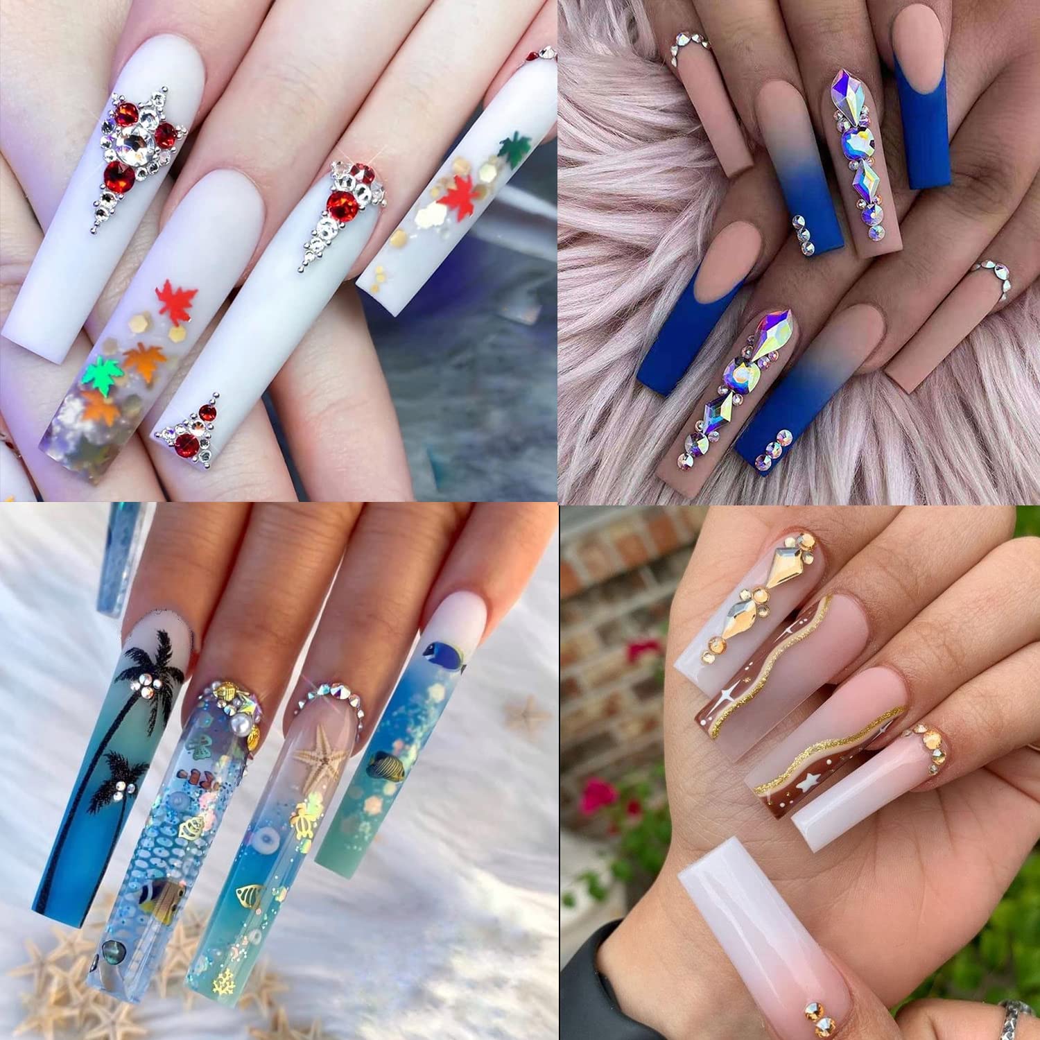 Una Gella Extra Long Tapered Sqaure Nail Tips Full Cover 504Pcs No C Curve Clear Gel Nail Tips Xxl Long Straight Nails Tips Acry