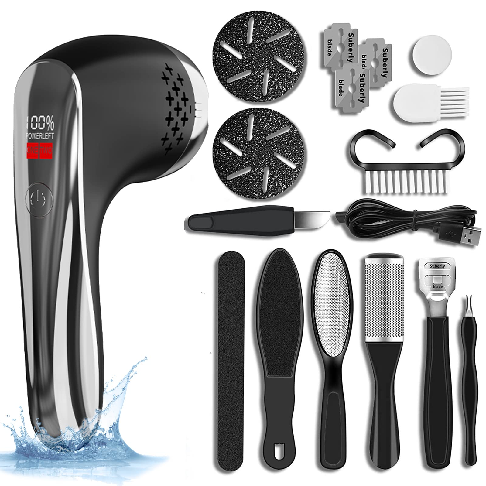 Vacto Electric Foot Callus Remover With Vacuum 13-In-1 Rechargeable Foot Scrubber Dead Skin Remover, Waterproof Foot File Pedicu