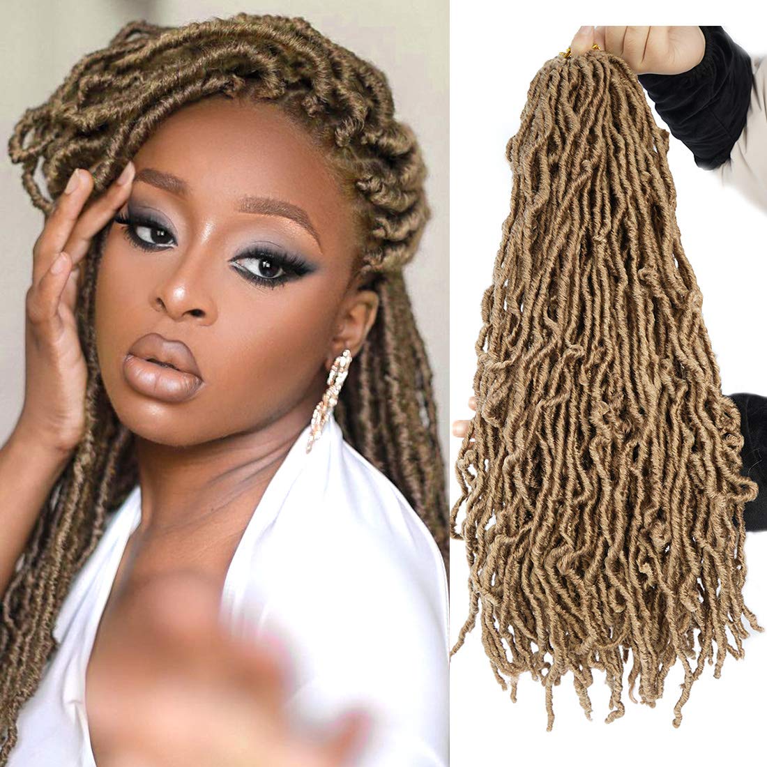 24 Inch New Faux Locs Crochet Hair 6 Packs Most Natural Crochet Faux Locs Hair Synthetic Crochet Hair For Black Women (24Inch 6P
