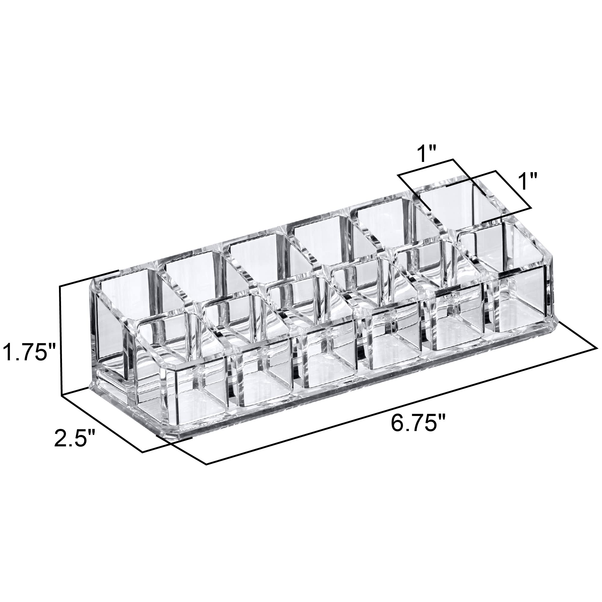 Amazing Abby - Glamour - 12-Slot Acrylic Lipstick Organizer, Lipstick Holder, Lip Gloss Organizer, Cosmetic Storage Display, Per