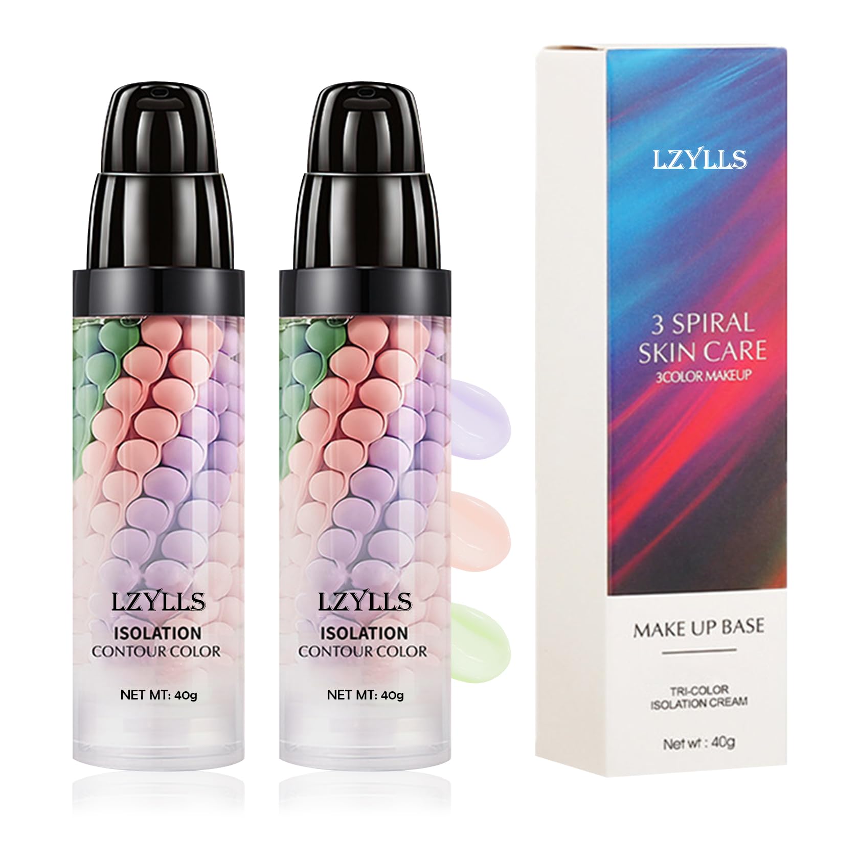 2 Pcs One Step Color Corrector,Color Correcting Facial Serum,Invisible Pore Face Makeup Primer,Oil Control Isolation Cream,Moist