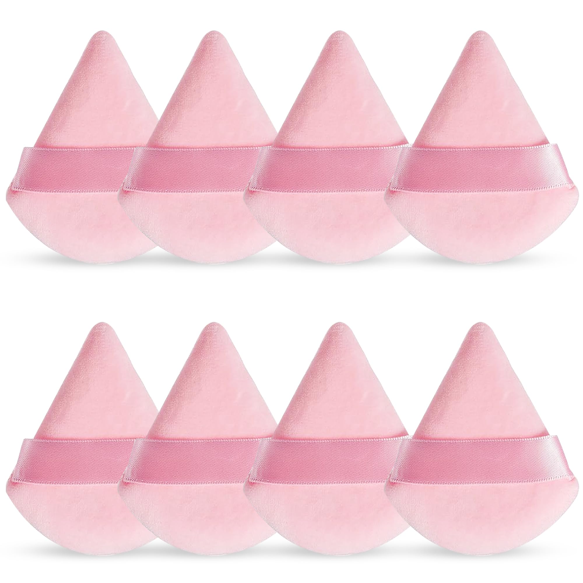 Glun Ultrasoft Triangle Shape Powder Puffs, Pack Of 8 Baby Pink Colour, Apply For Daily Makeup Foundation, Cream, Blush Sponge F