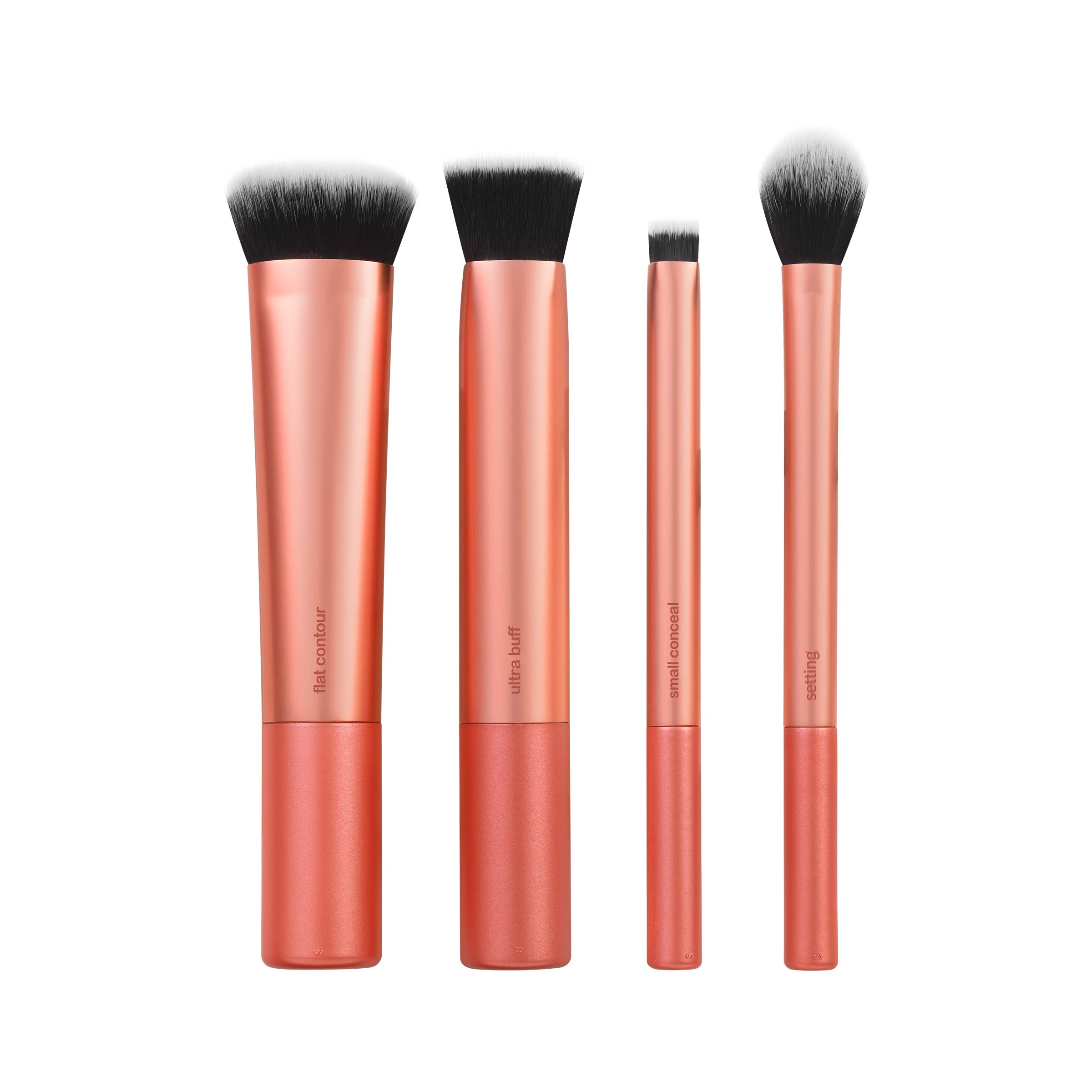 Real Techniques Face Base Makeup Brush Set, For Concealer, Foundation, & Contour, Works With Liquid, Cream & Powder Products, Fo