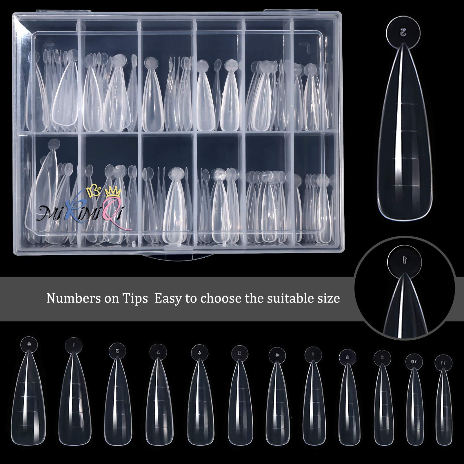 Mikimiqi Dual Nail Forms Set Poly Gel Quick Building Nail Kit, 120Pcs Stiletto Gel Nail Molds With 10Pcs Nail Tips Clips, Nail T