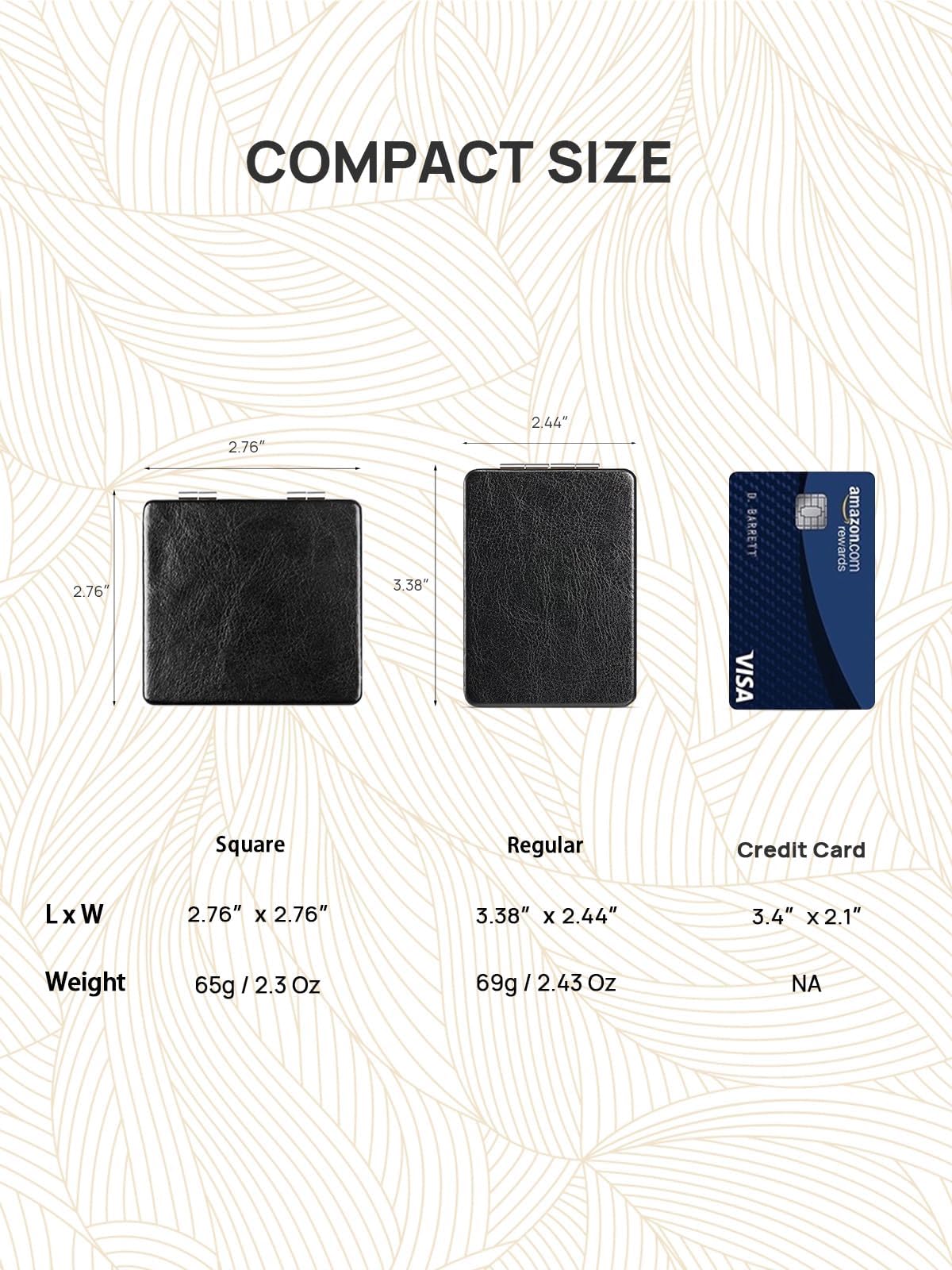 Omiro Compact Mirror, Unique Painting Pu Leather 1X/3X Magnification, Ultra Portable For Purses(Paisley)