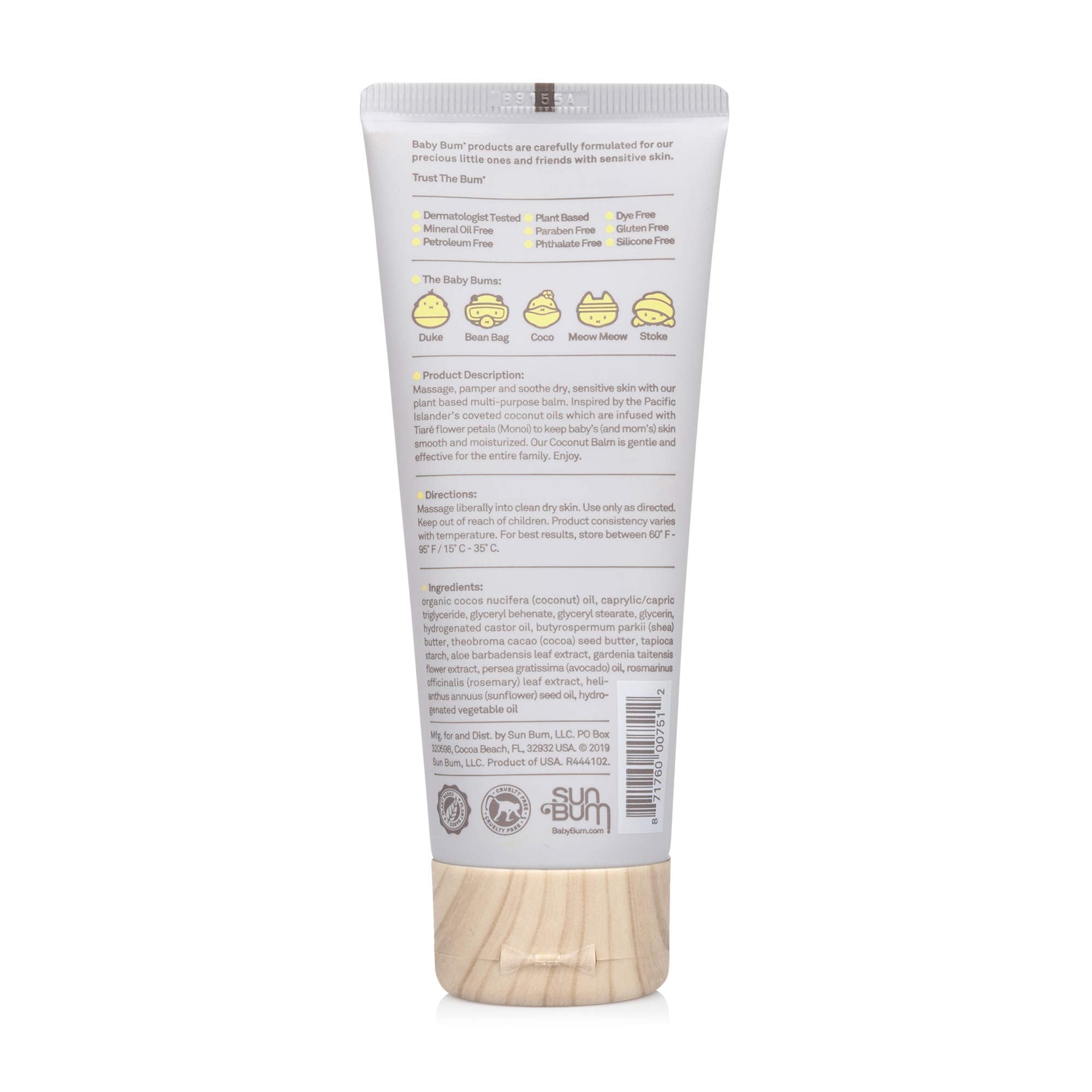 Baby Bum Monoi Coconut Balm | Natural Multipurpose Moisturizing Coconut Oil For Sensitive Skin With Shea And Cocoa Butter| Natur