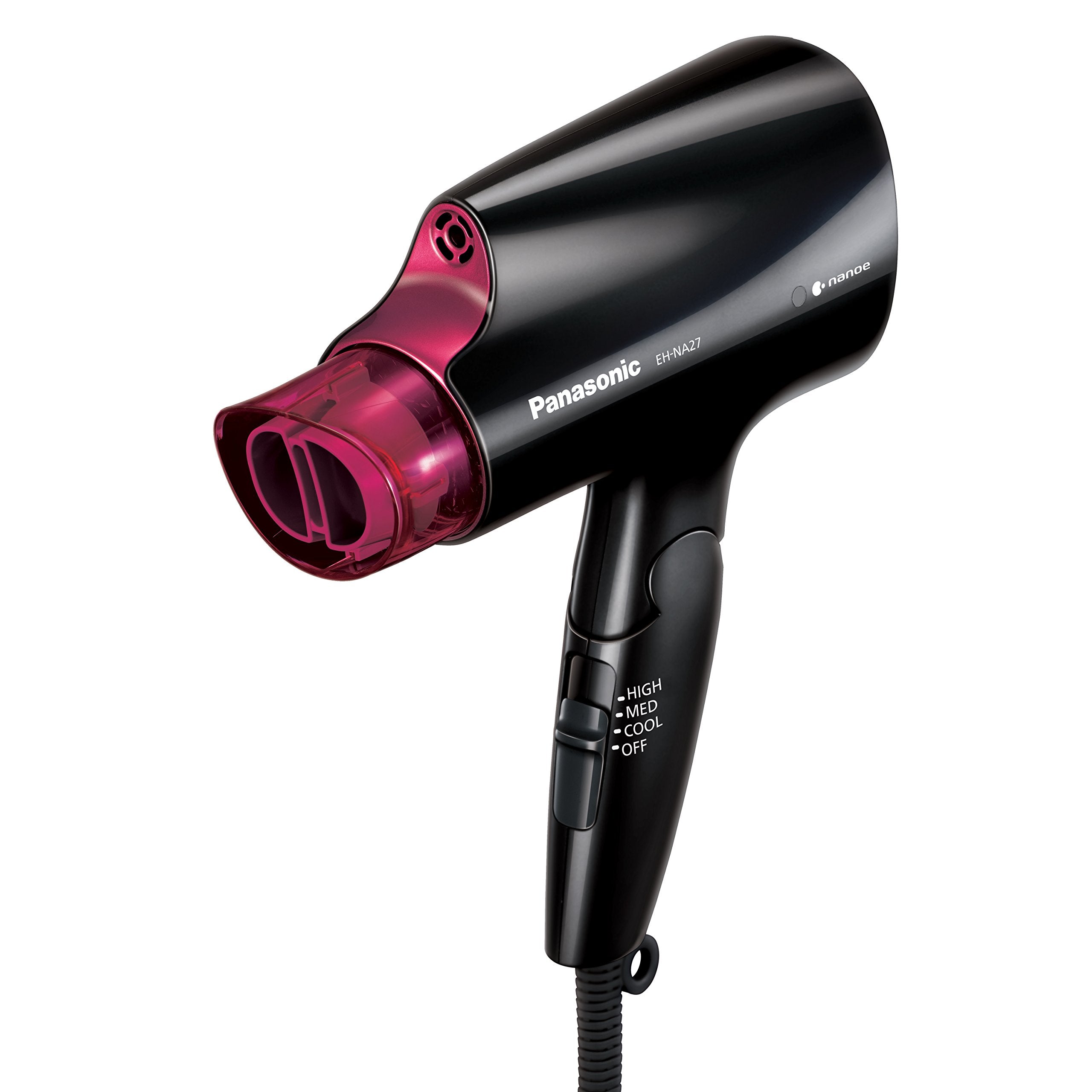 Panasonic Nanoe Compact Hair Dryer For Healthy-Looking Hair, 1400W Portable Hair Dryer With Folding Handling And Quickdry Nozzle