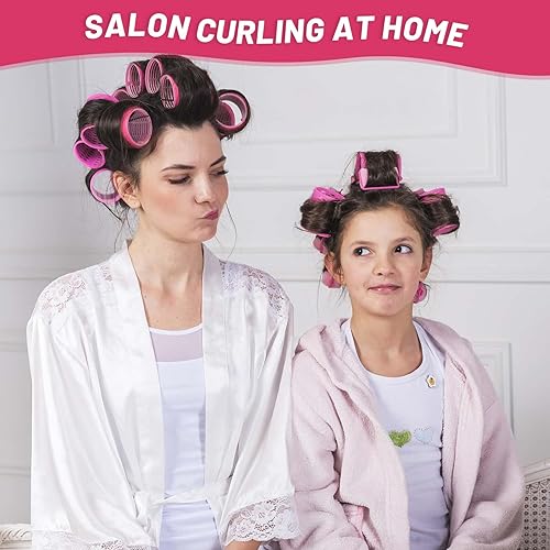 Jumbo Rollers Hair Curlers 24 Pcs Set With 12Pcs Jumbo Large Hair Rollers And 12 Pcs Hair Clips For Long Medium Hair Volume (Hot