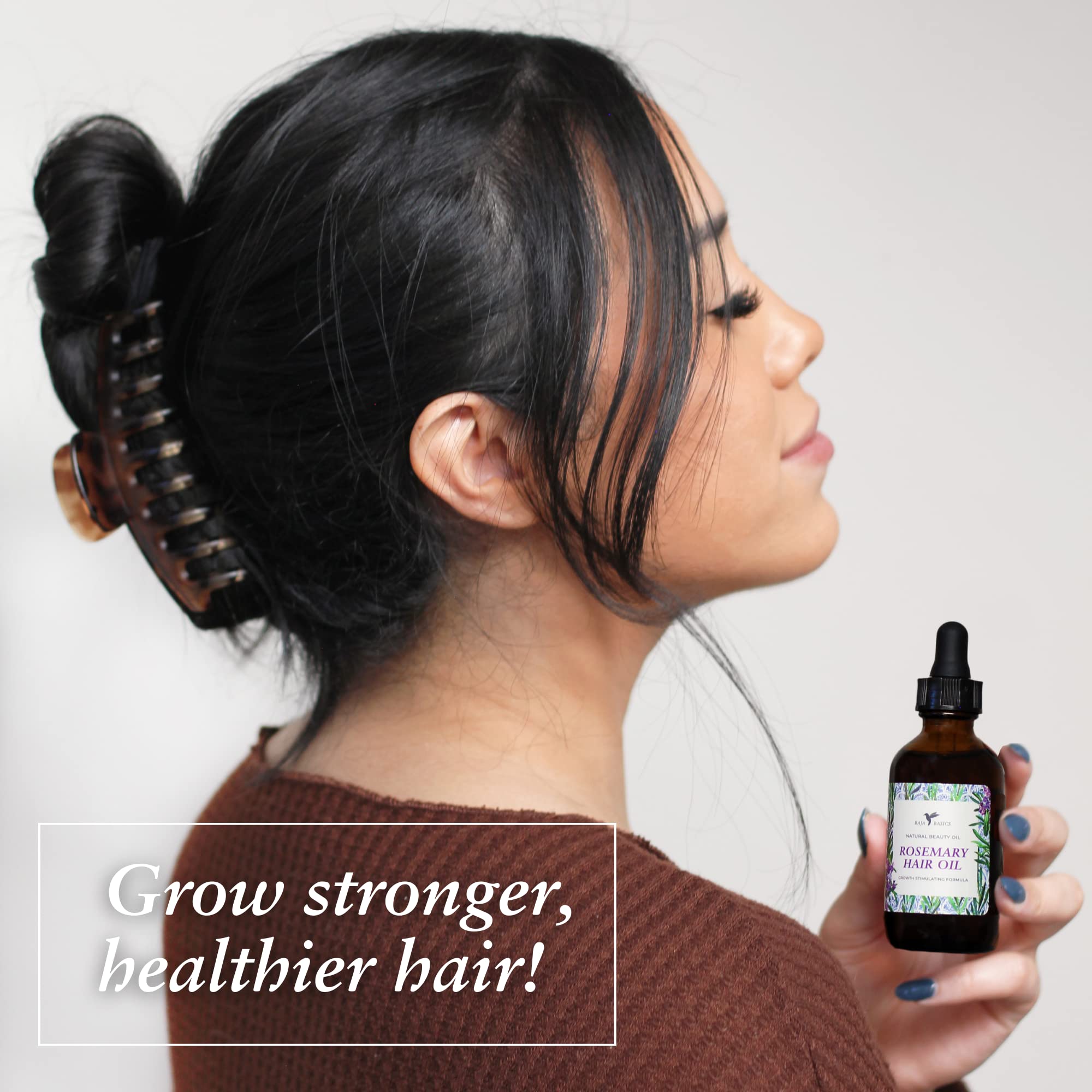 Rosemary Oil For Hair Growth By Baja Basics, Organic Rosemary Oil For Hair, Moisturizing Hair Oil For Split Ends And Dry Scalp,