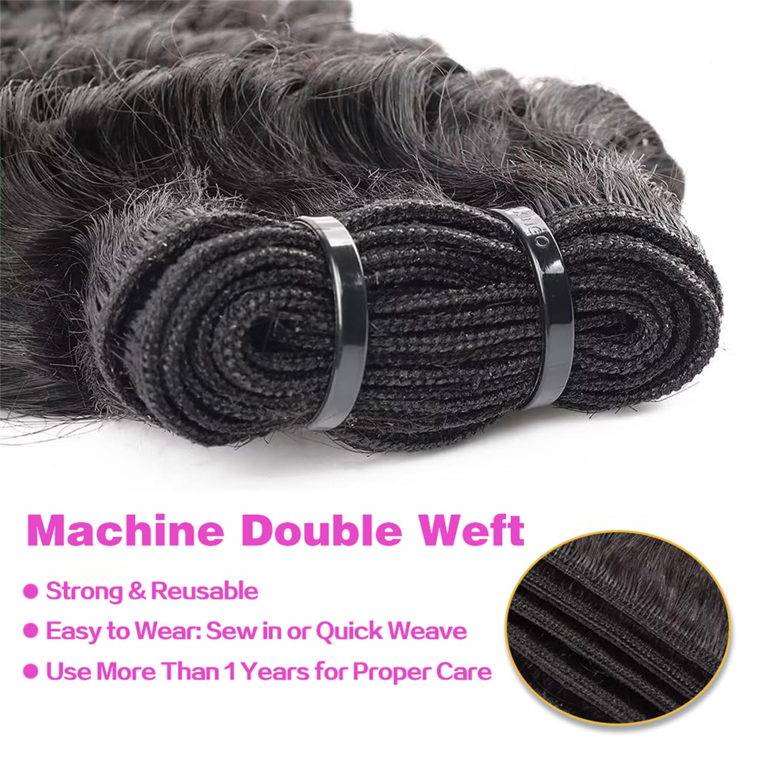 Deep Wave 3 Bundles Human Hair 8 10 12 Inch Bundles Wavy Deep Curly Human Hair Wet And Wavy Bundles Natural Black
