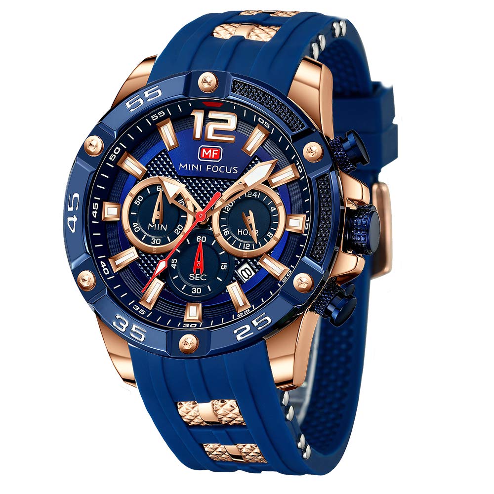 MenS Sports Watch (Multifunction,Waterproof,Luminous,Calendar) Silicon Strap Wrist Watch Fashion For Men 