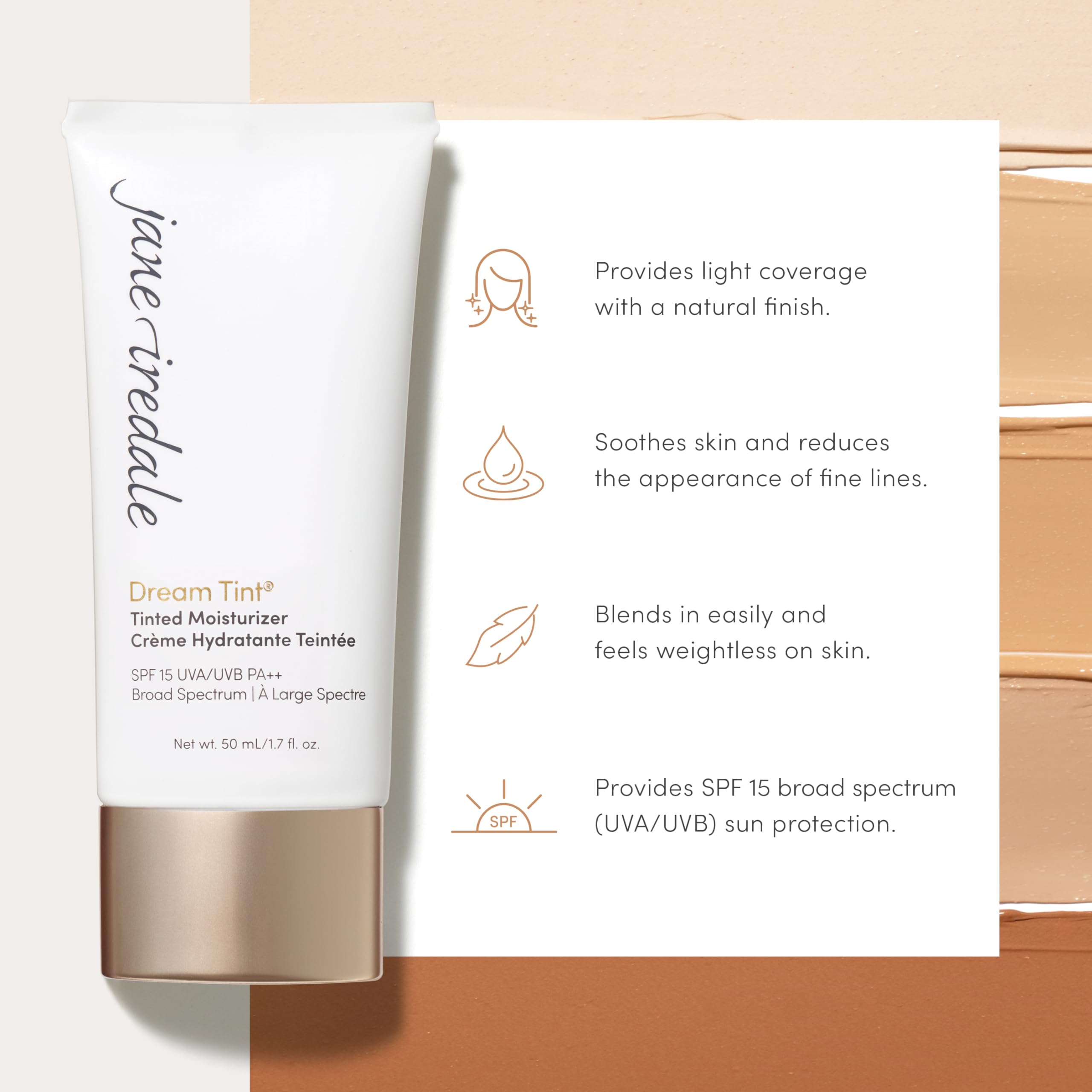 Jane Iredale Dream Medium Dark Tinted Moisturizer, 1.7 Fl Oz (Pack Of 1)