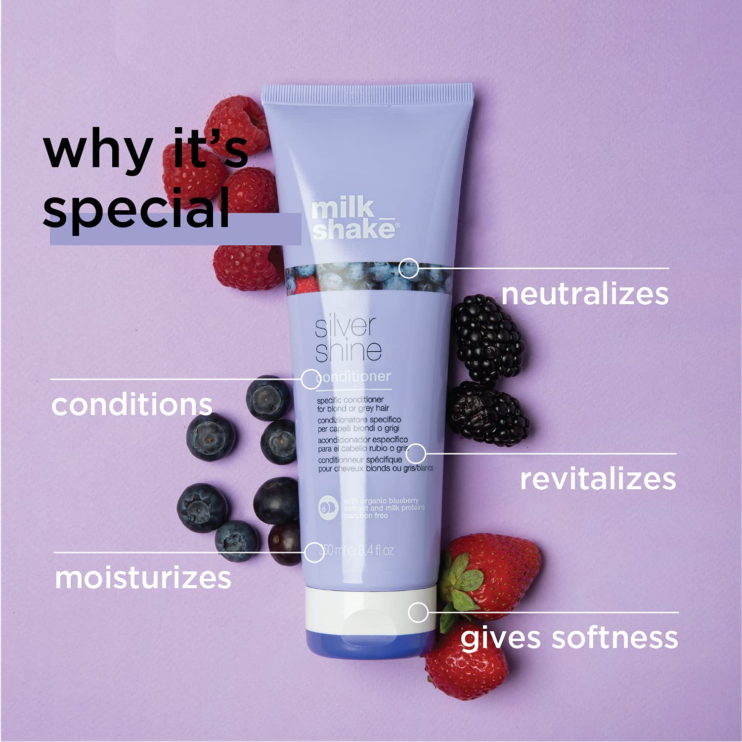 milk_shake Silver Shine Purple Conditioner for Blonde Hair - Blonde Toner for Brassy Hair