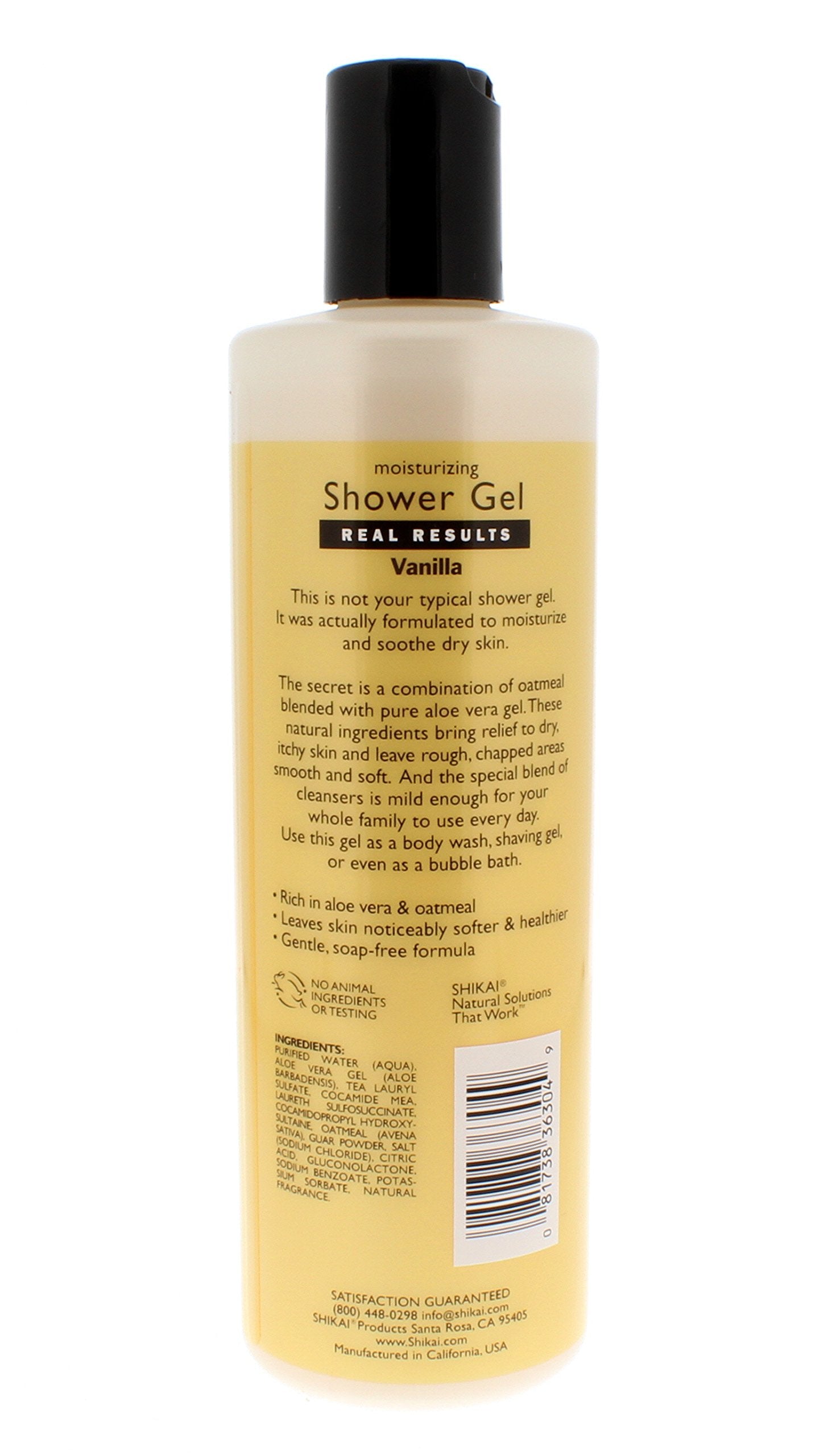 Shikai Daily Moisturizing Shower Gel (Vanilla, 12Oz, Pack Of 3) | Gentle Formula | Aloe Vera & Oatmeal For Soft, Healthy Skin |
