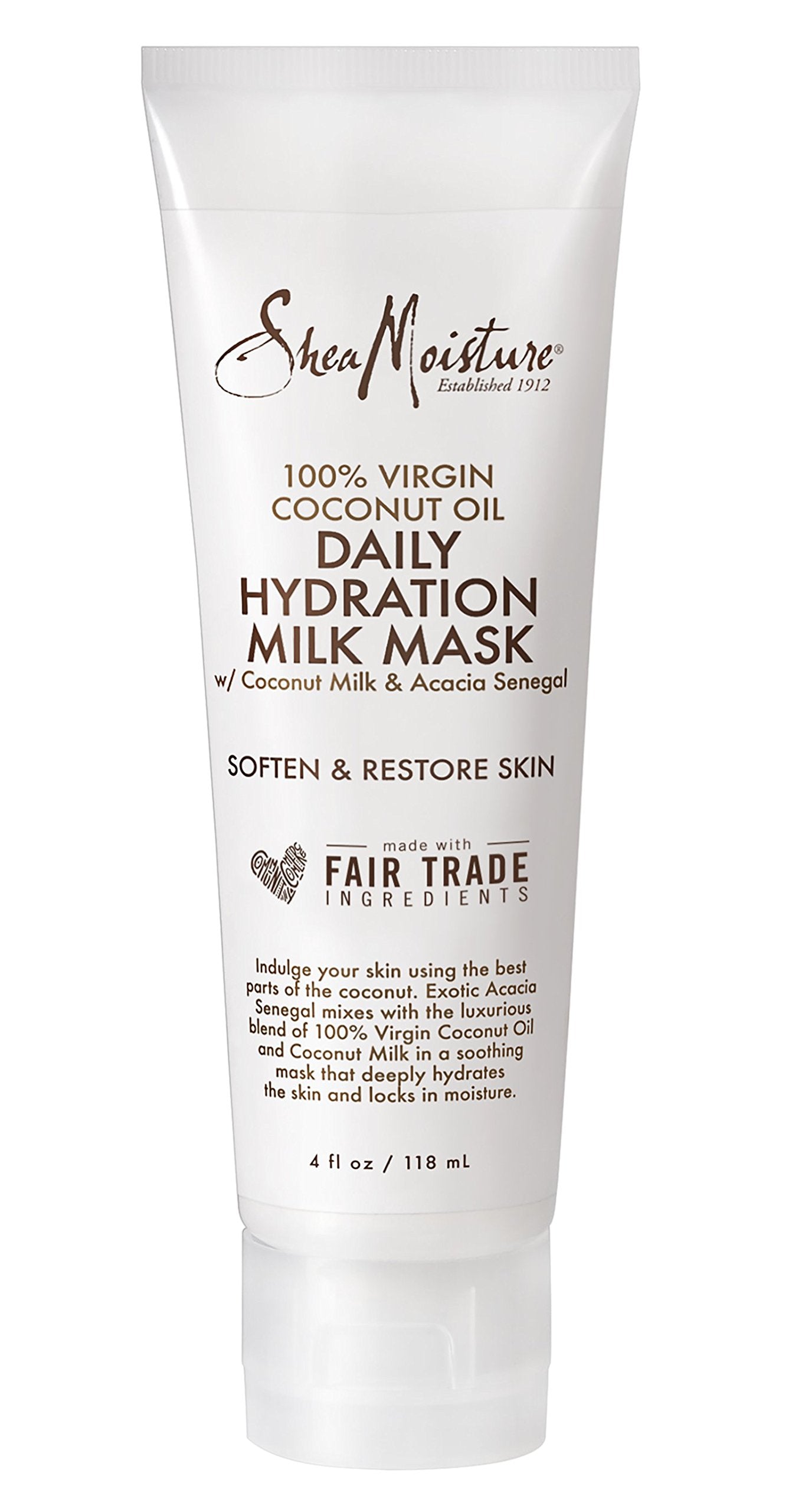 100% Virgin Coconut Oil Daily Hydration Milk Mask By Shea Moisture For Unisex - 4 Oz Mask