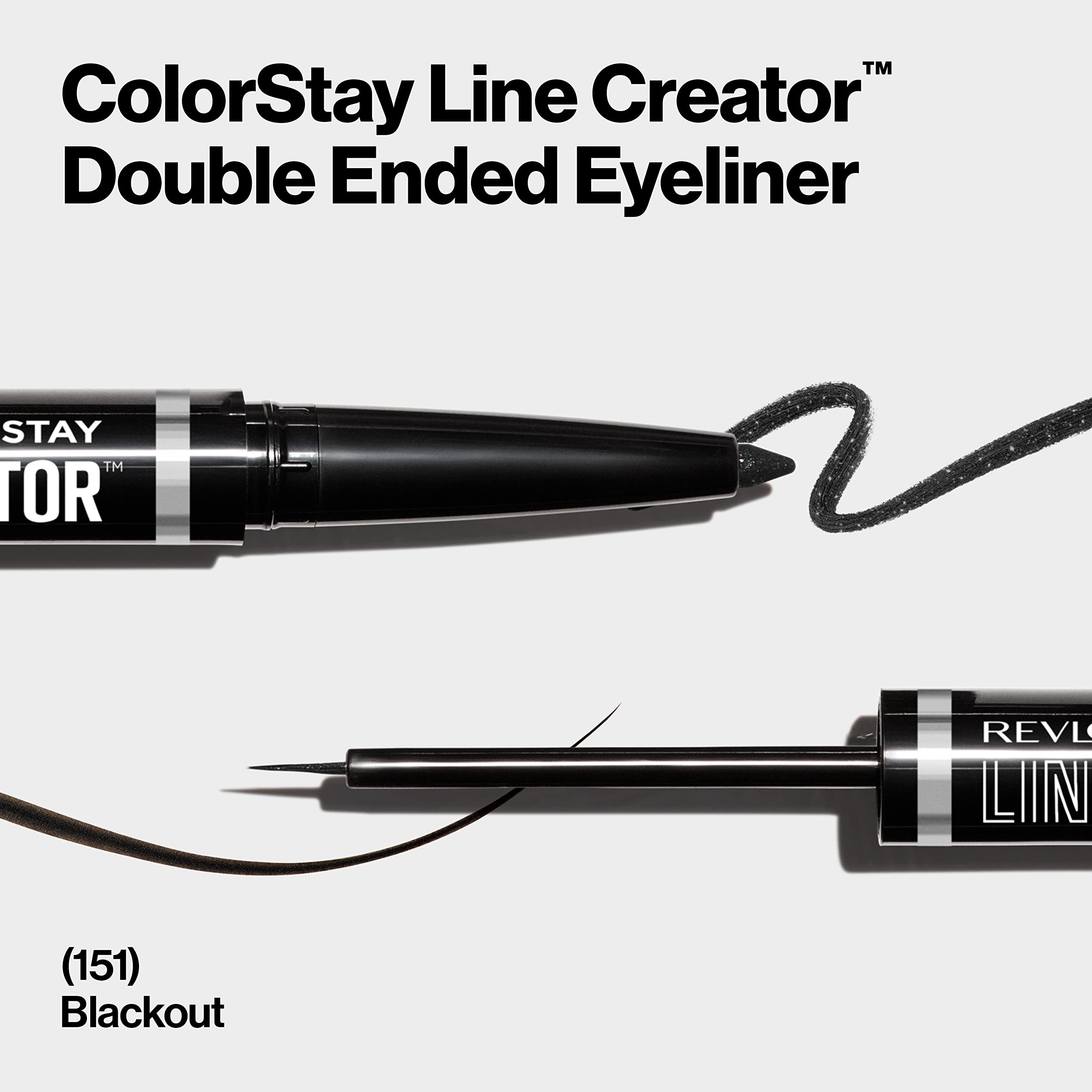 Revlon Liquid Eyeliner & Smoky Kohl Pencil, Colorstay Line Creator Eye Makeup, Waterproof & Transferproof, Blackout, 0.004 Oz